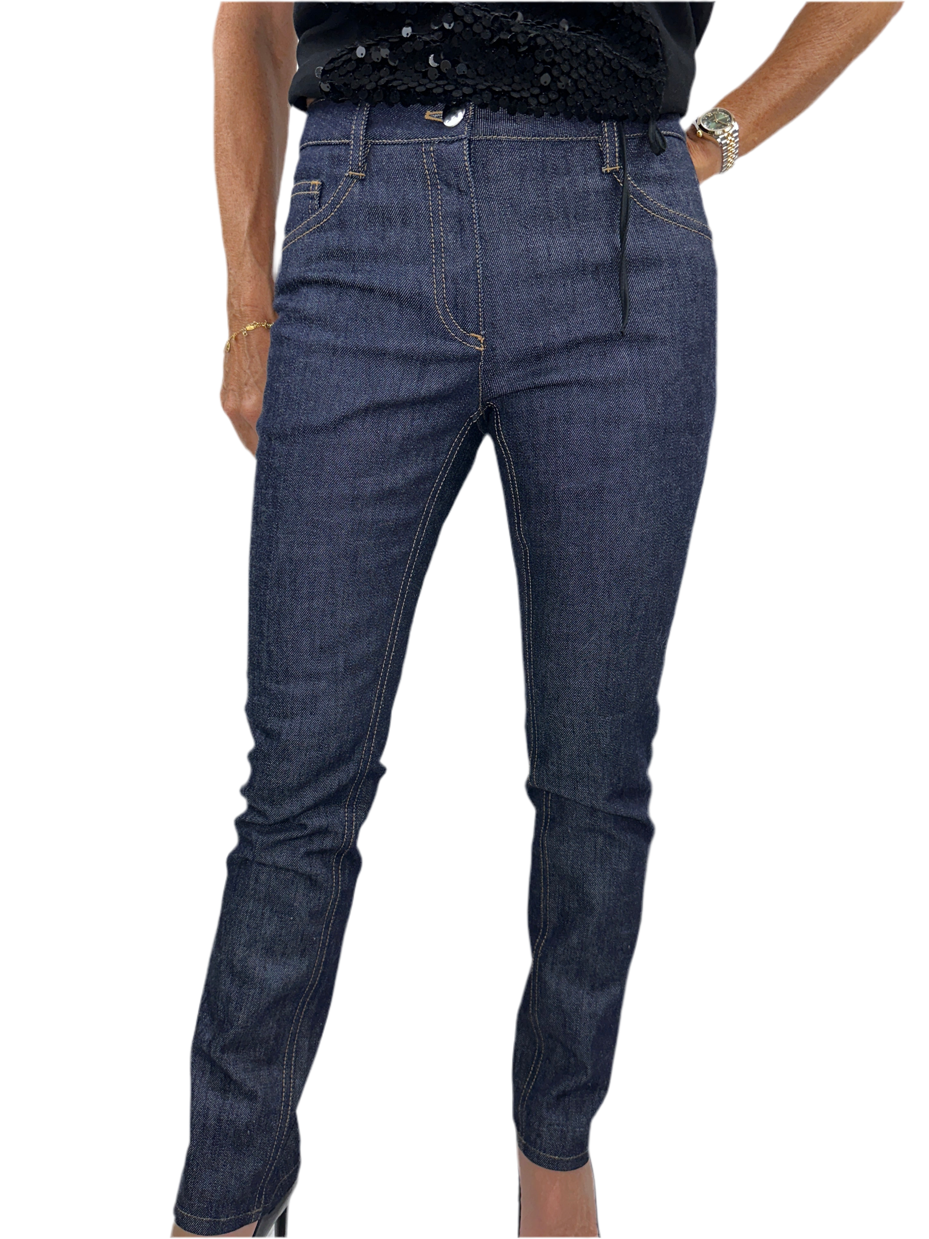 Dior straight-leg denim pants with stone detail on back pocket - size 36