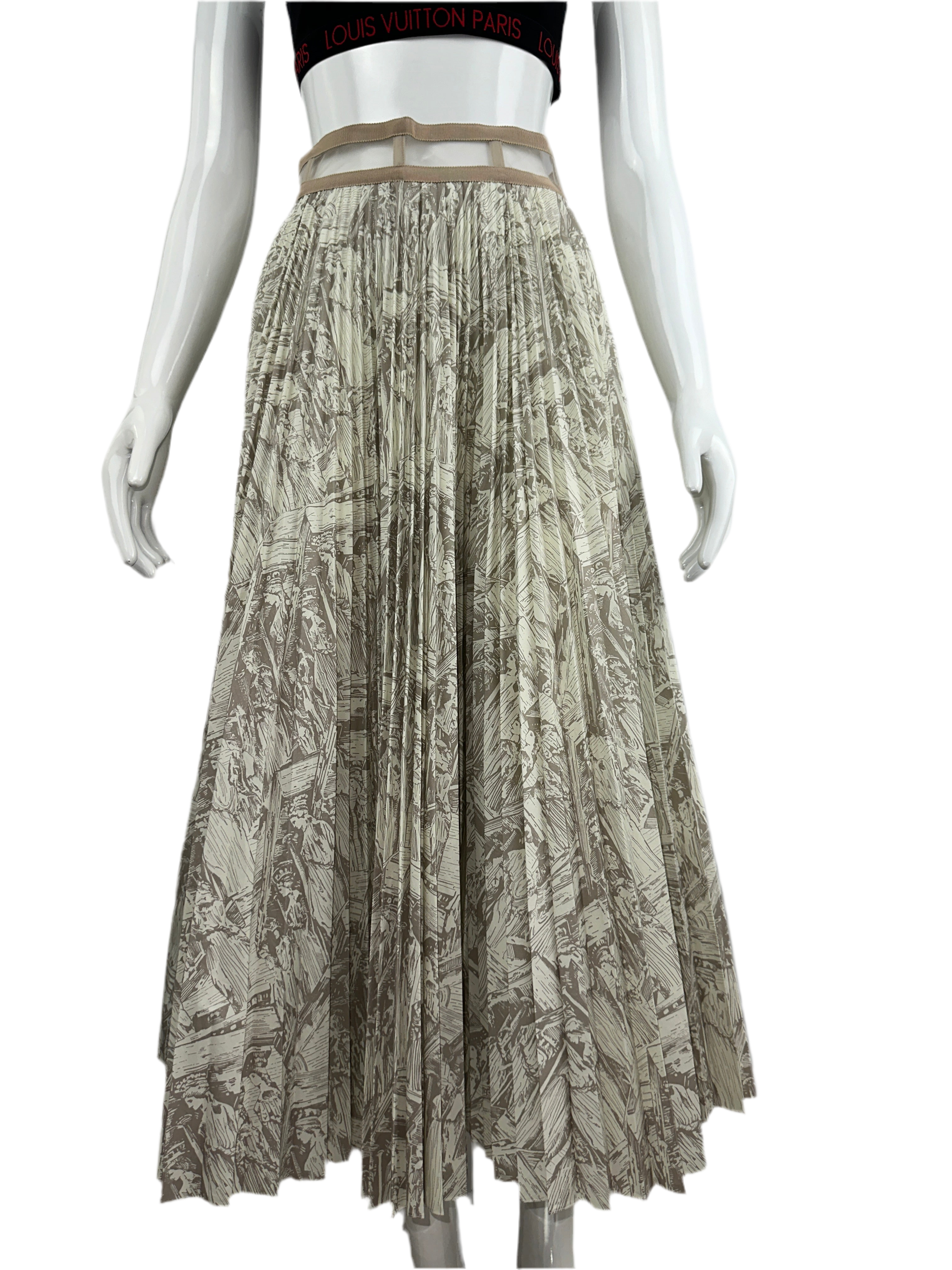 Dior cream pleated long skirt - size 34