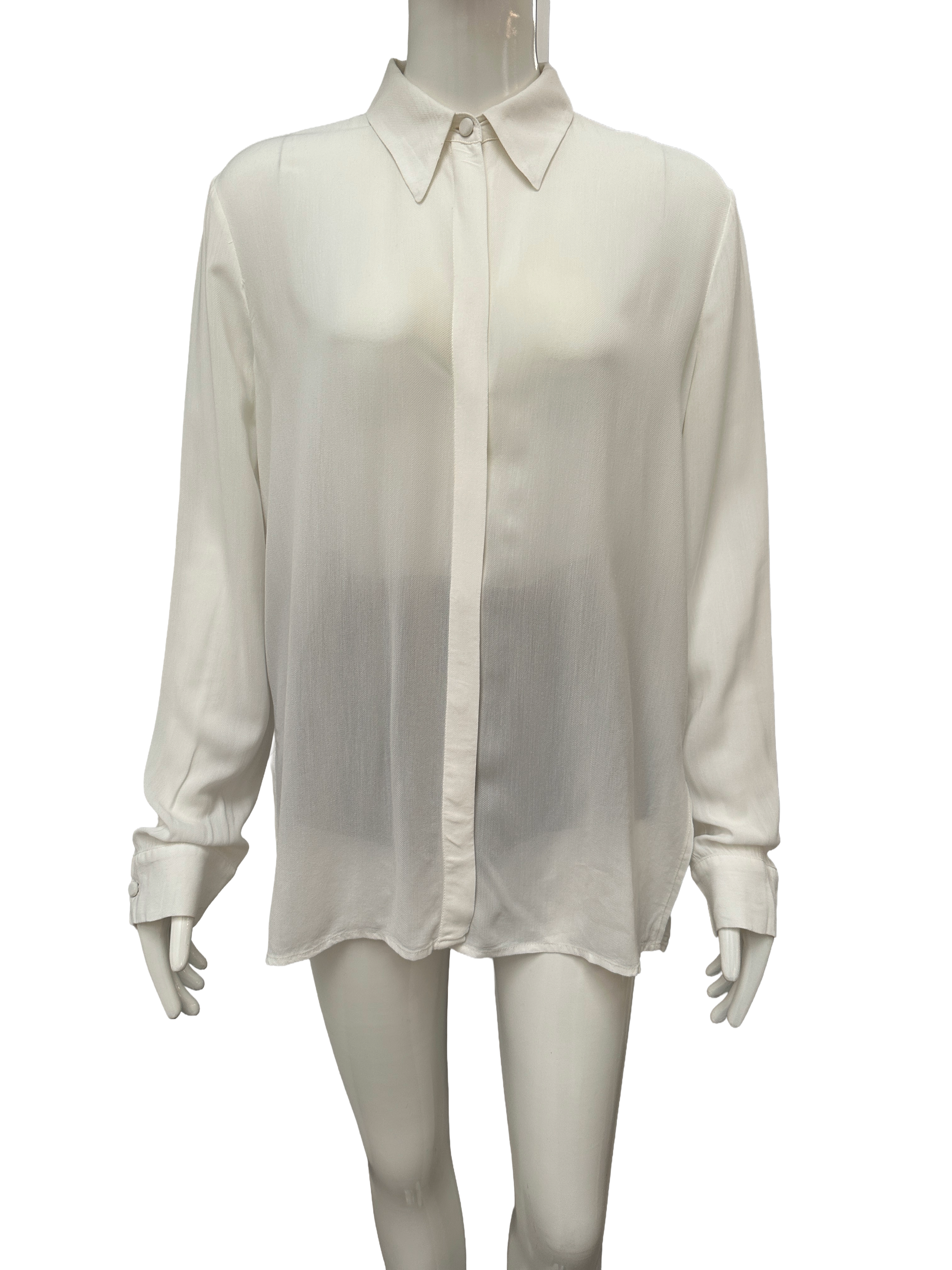 The Row ivory fluid viscose shirt - size S
