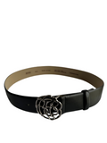 Hugo Boss leather belt with silver belt buckle