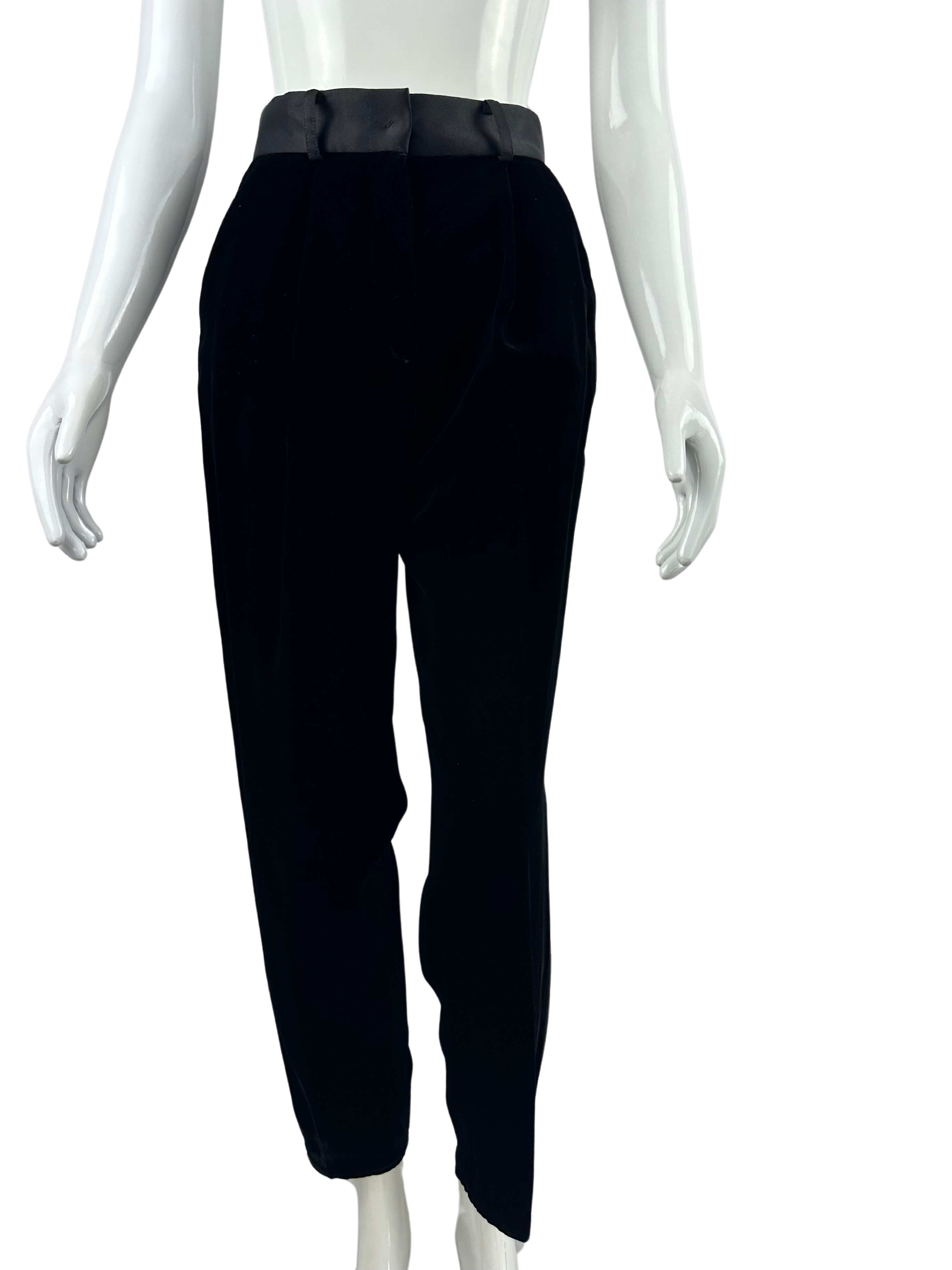 Emporio Armani black silk velvet suit - size 38