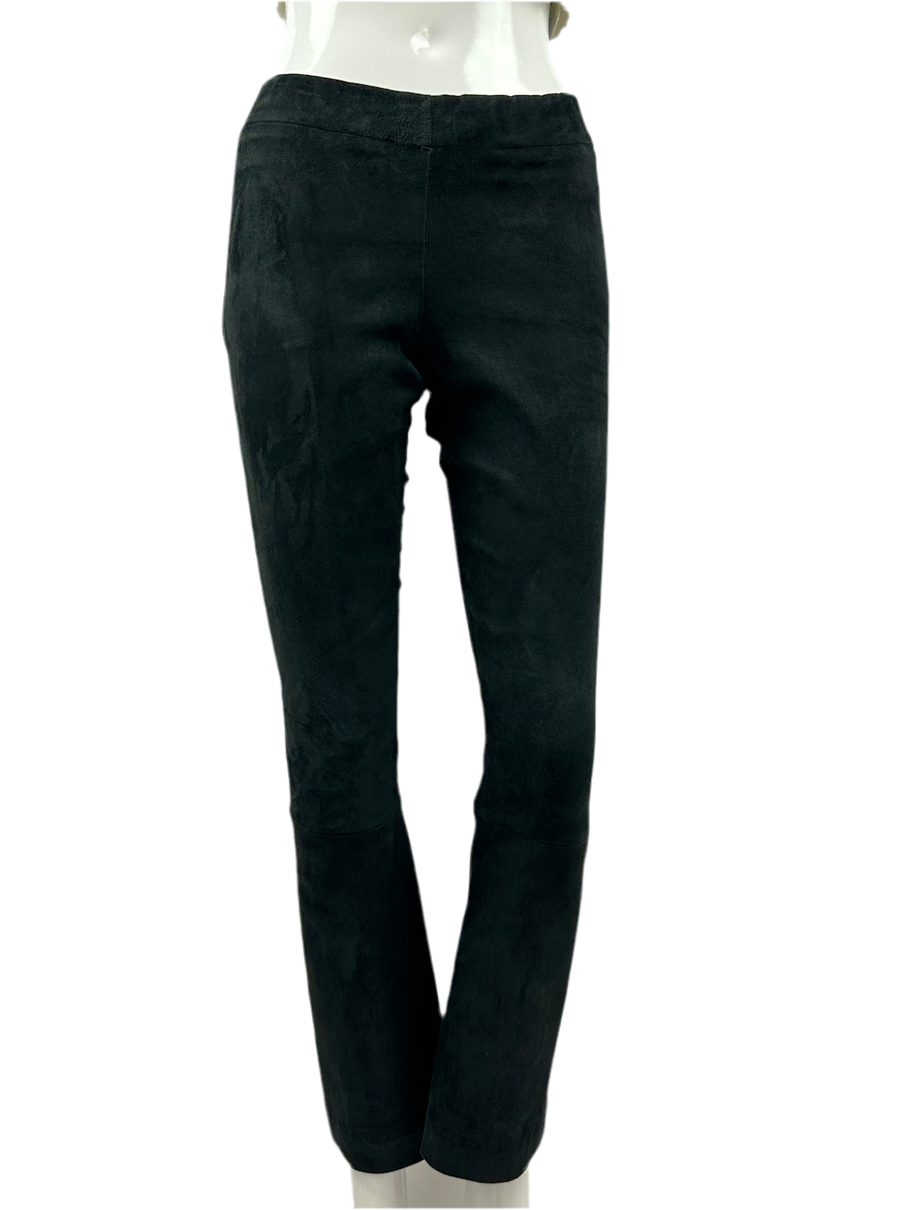 The Row black suede pants with elastic waistband - size 36