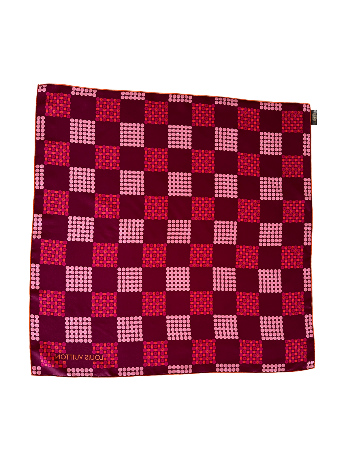 Louis Vuitton silk square scarf checkerboard pattern