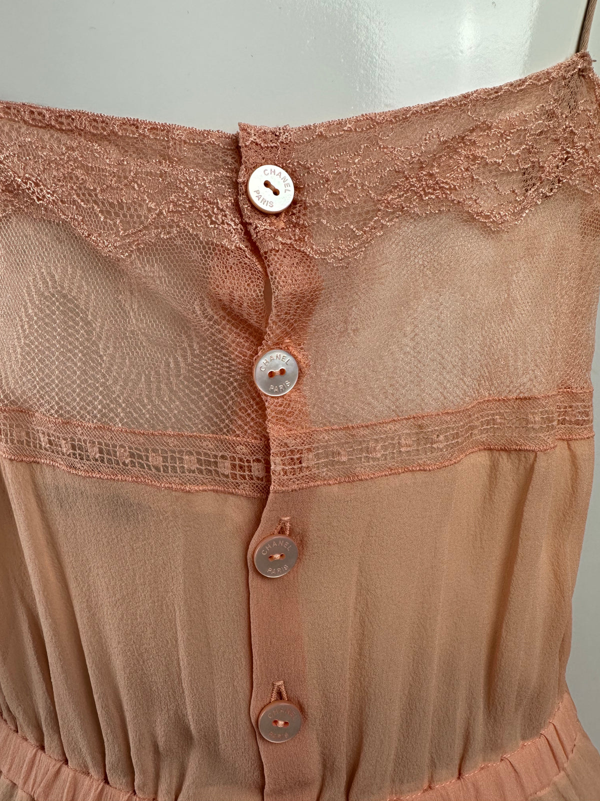 Chanel Pink 100% silk dress - size 42 resized to fit 34FR