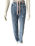 Sandro Ripped Blue Jean with belt - size 36