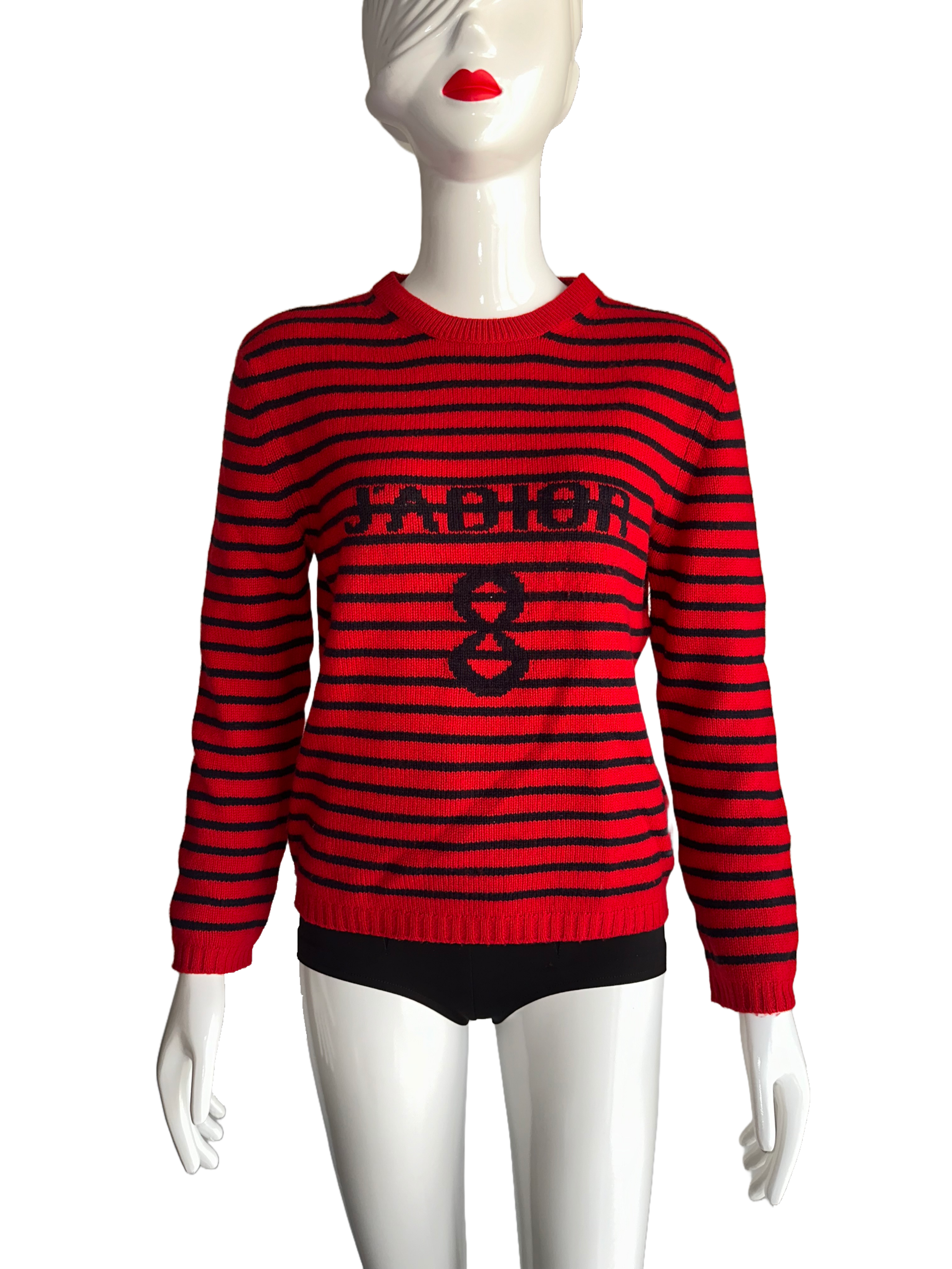 Dior black and red striped sweater - size 36