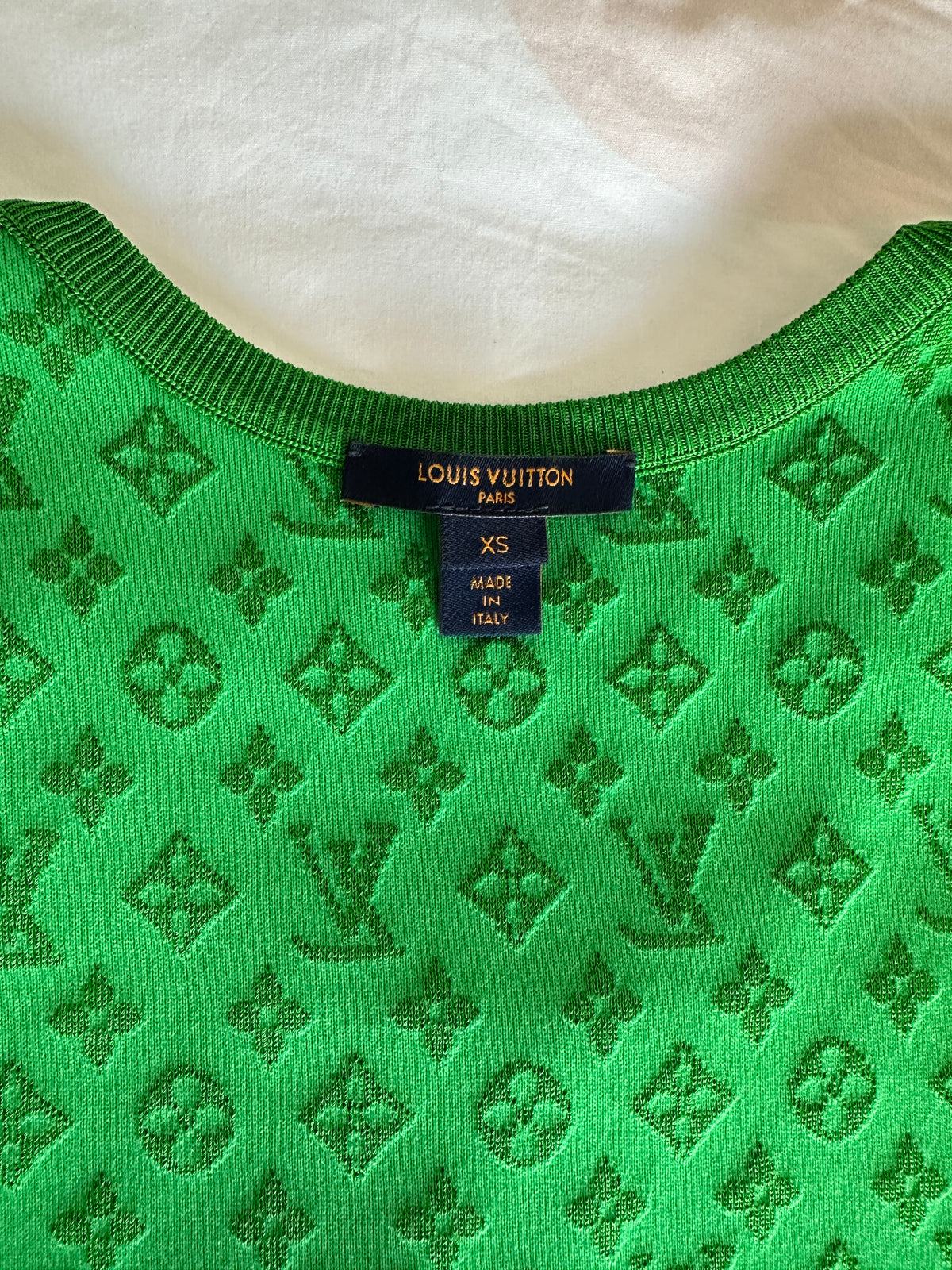 Louis Vuitton green monogrammed dress - size 34