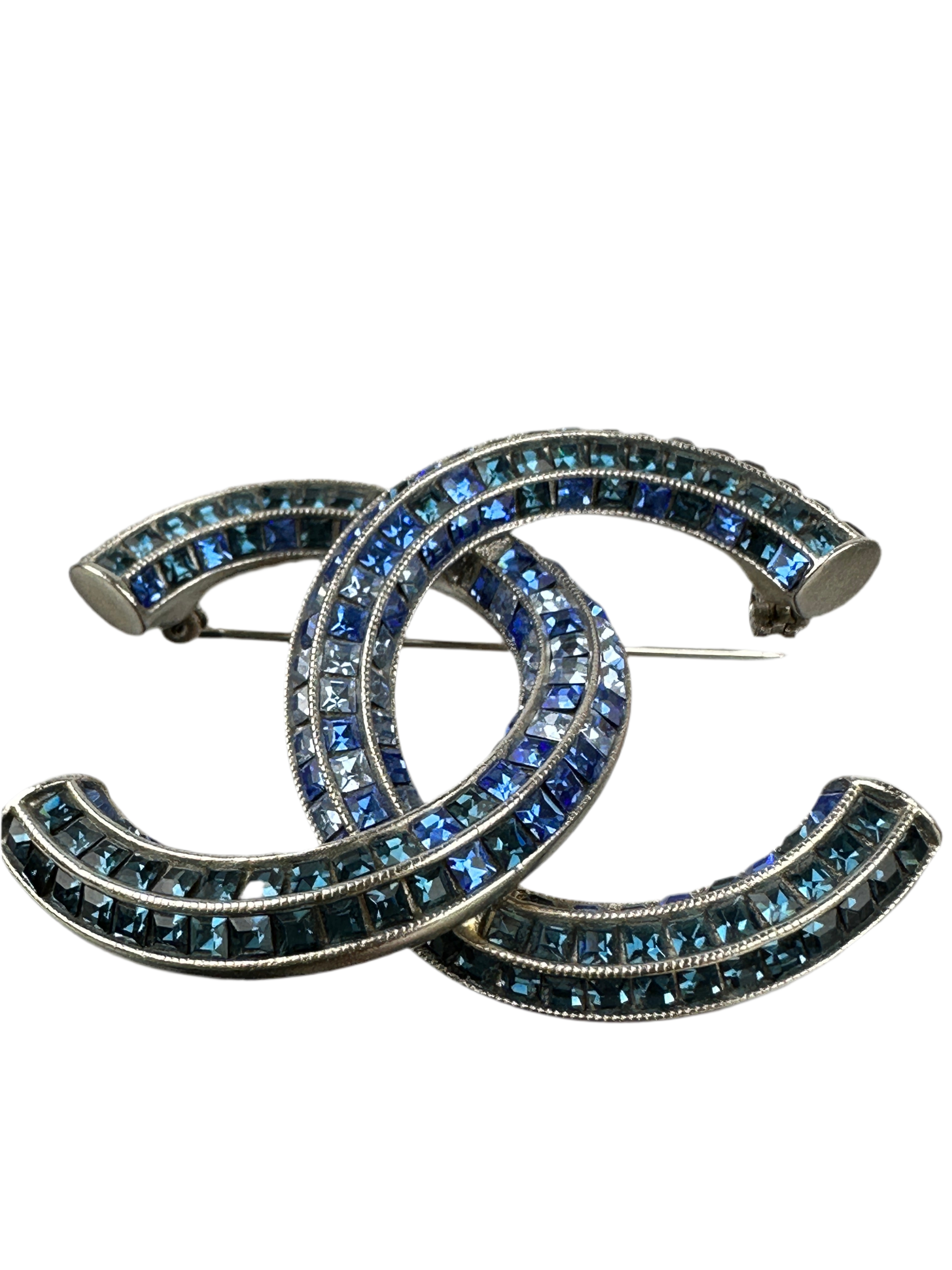 Chanel CC crystals blue tone