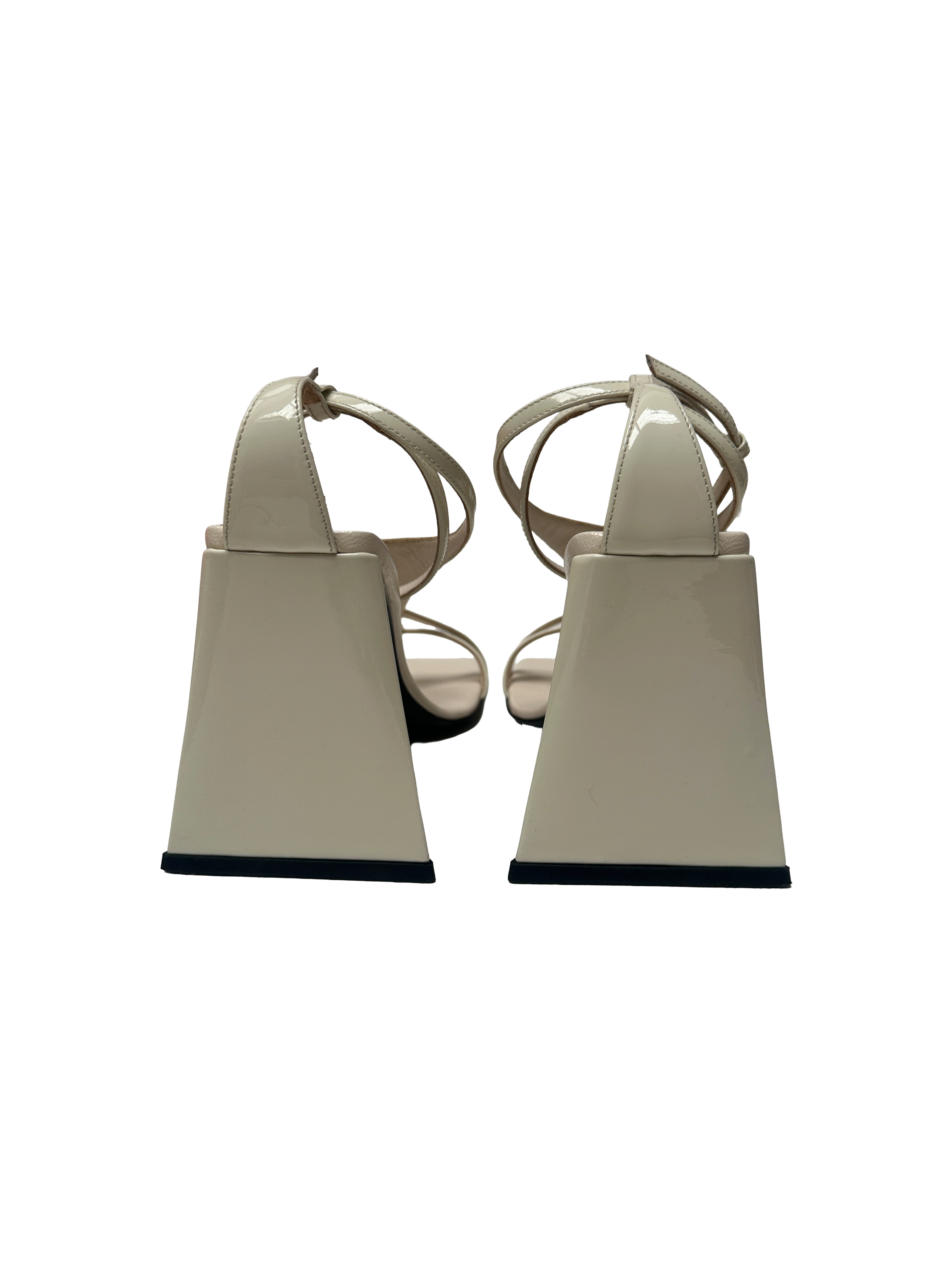 The Attico strappy patent leather wedge sandals - size 37.5