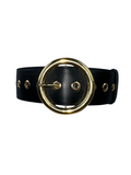 Elie Saab black belt with gold eyelets