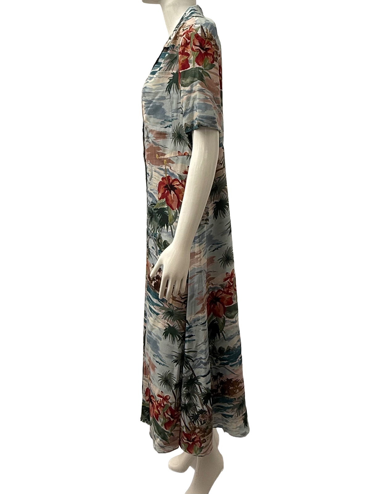 Valentino hawaiian silk shirt dress - size 44