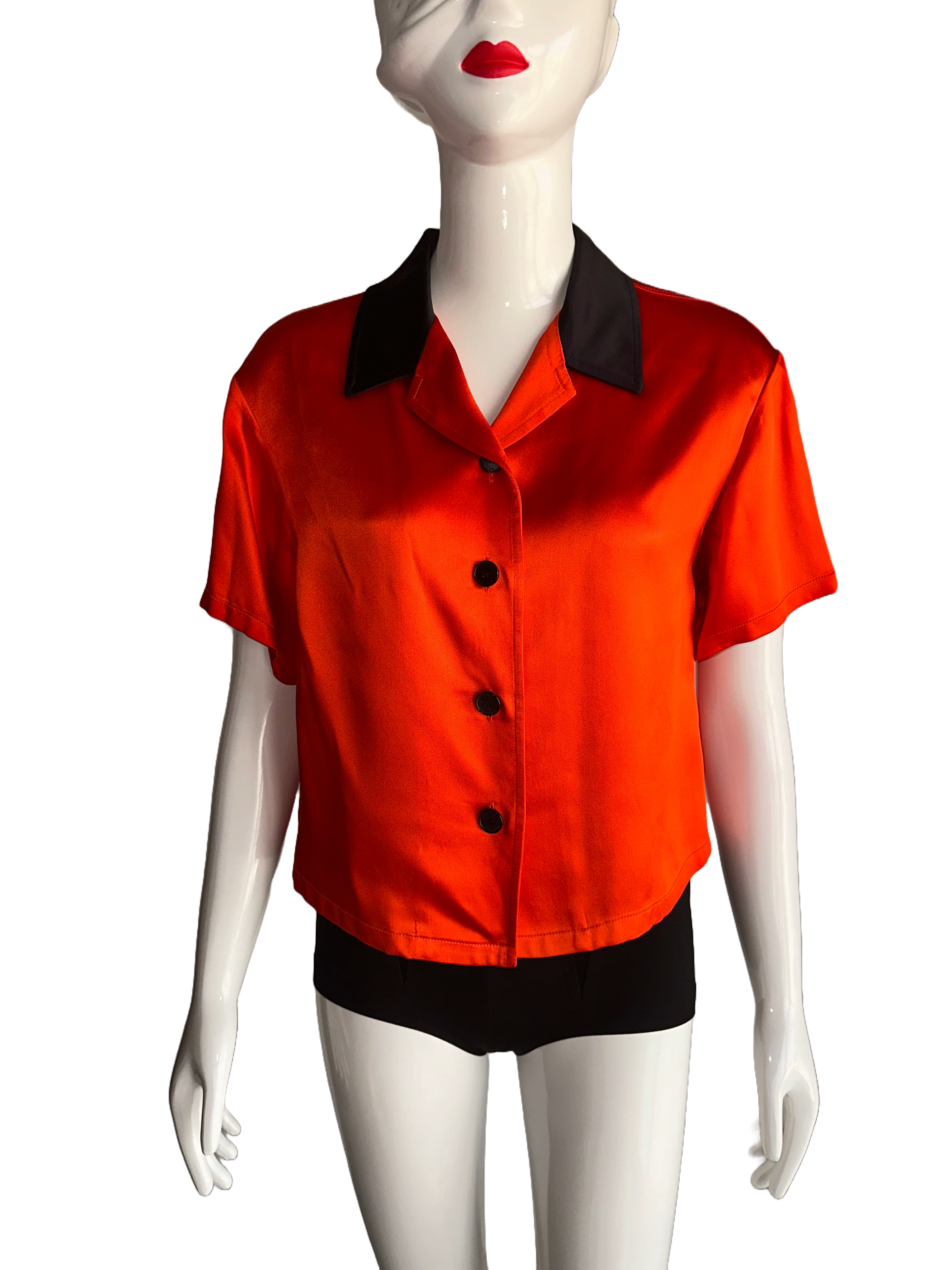 Dior orange shirt with black details - size 34