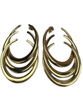 Dior C Motif Gold Tone Long hoop Earrings