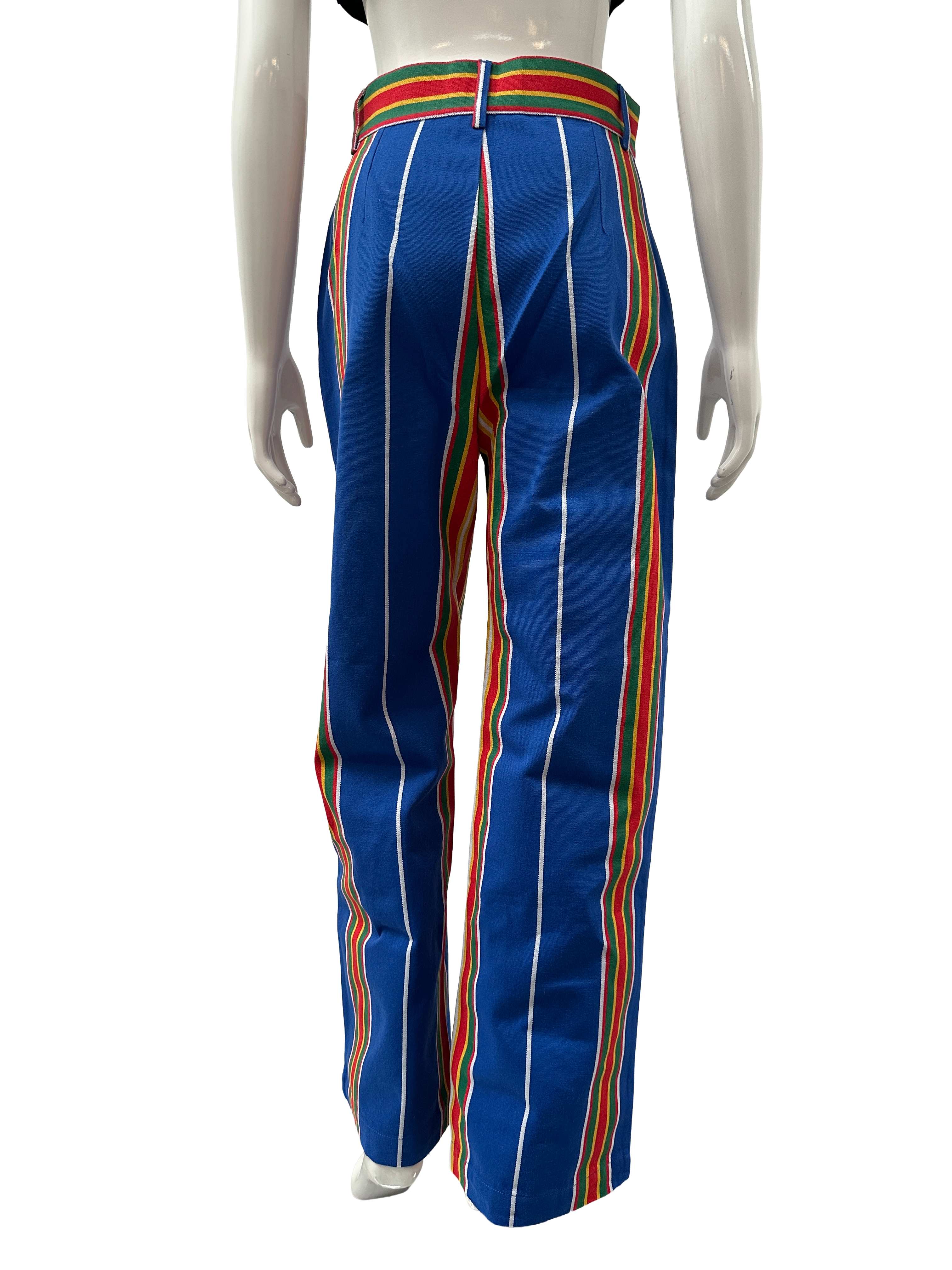 La Veste blue pippi style multicolor striped cotton pants - size M