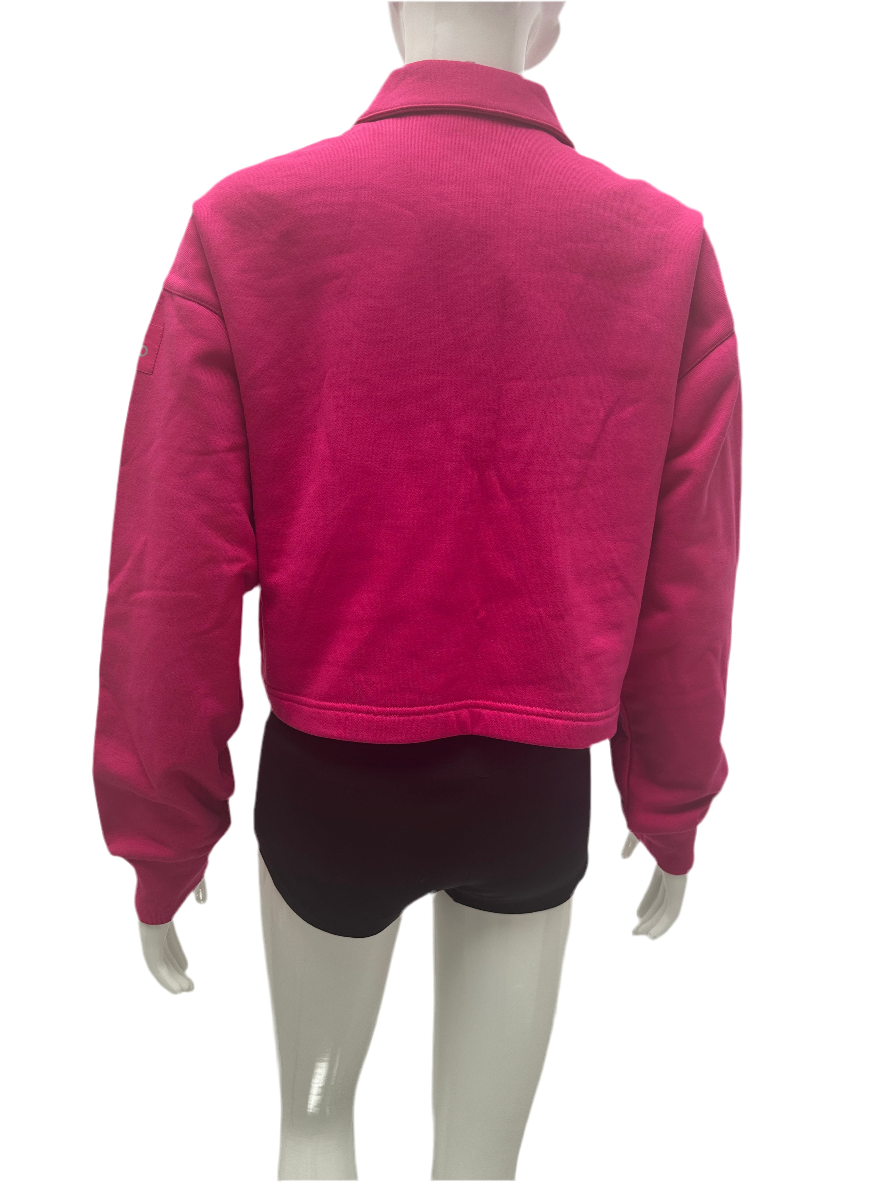 Alo Yoga Henkey polo cropped sweatshirt magenta - size 34