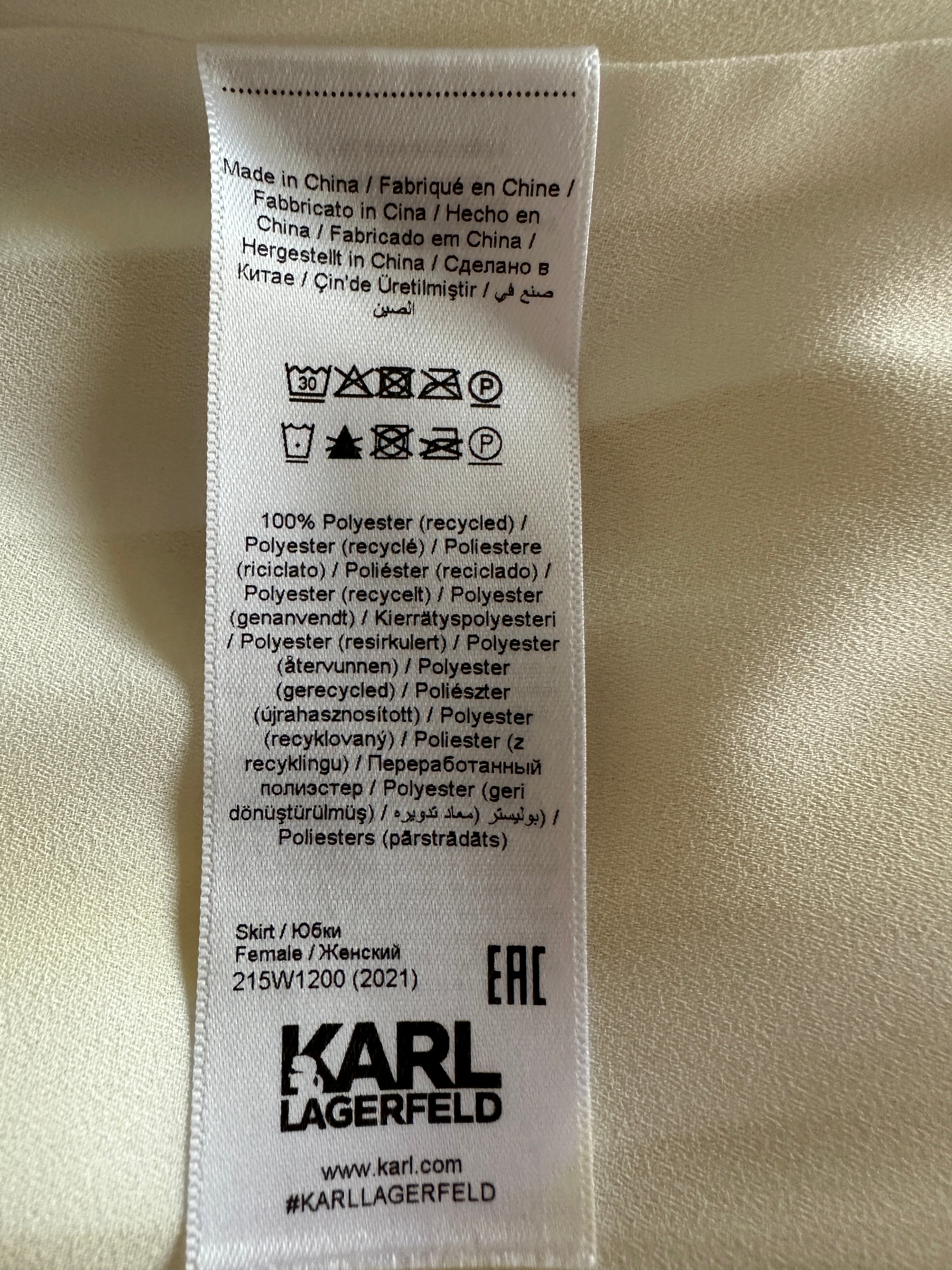 Karl Lagerfeld long yellow and white pleated skirt - size 36
