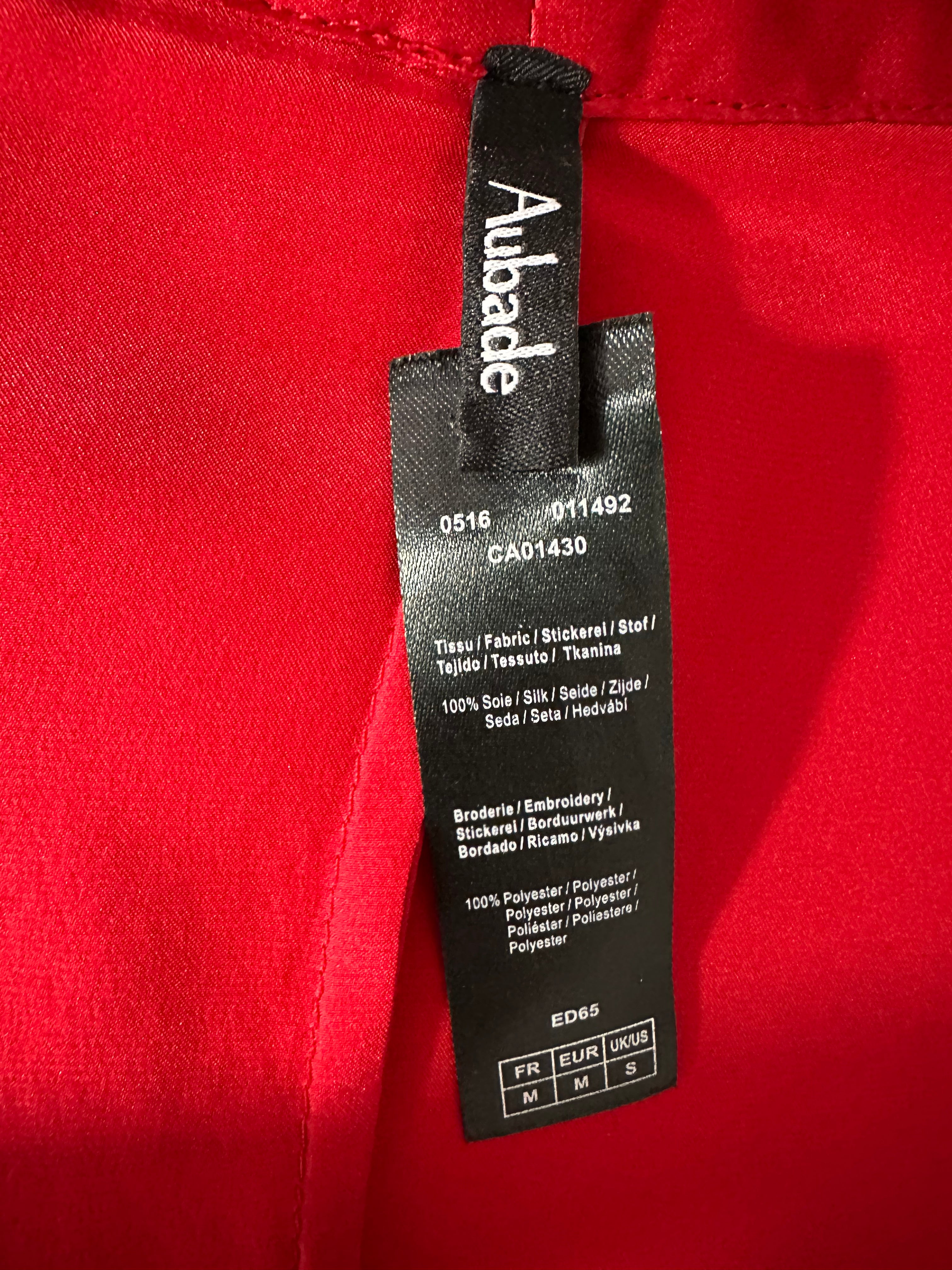 Aubade red silk Kimono - size M FR