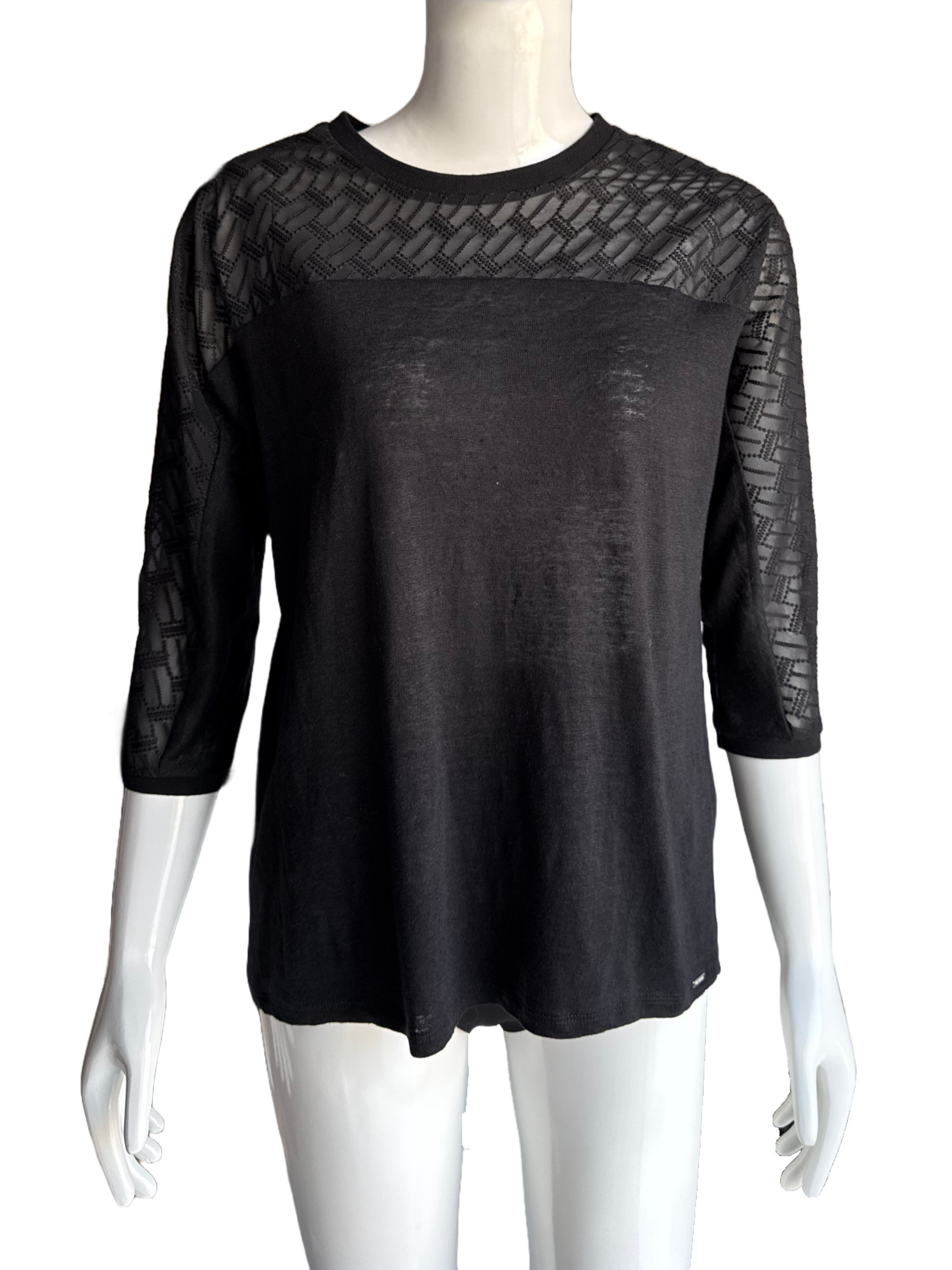 IKKS black tee shirt with geometric pattern - size 36