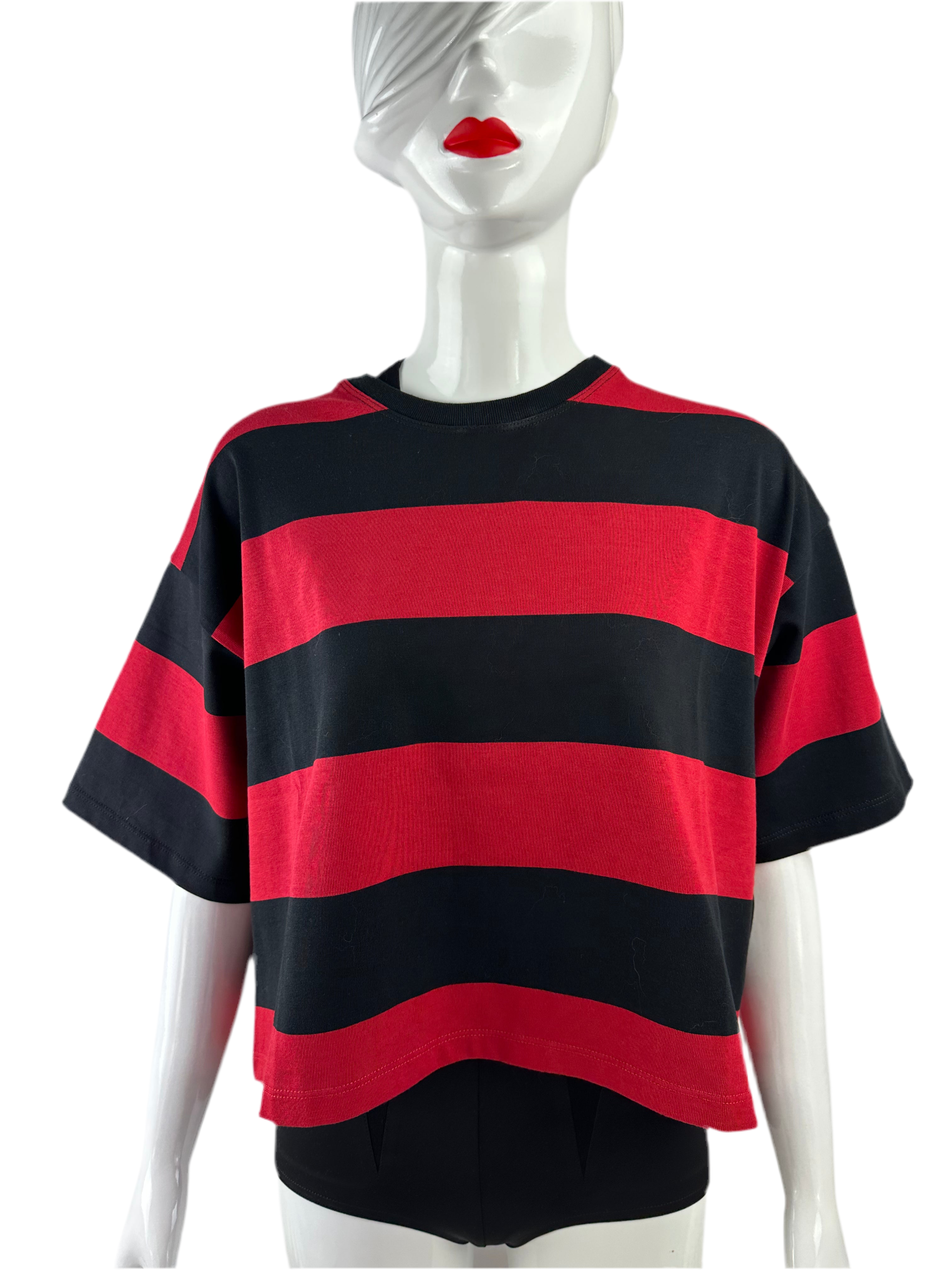 Red Valentino "RedValentino R" print striped T-shirt - size S
