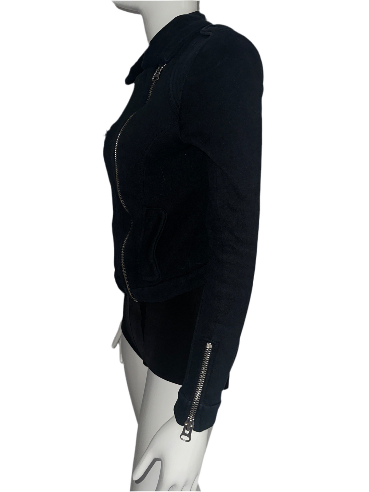 Sandro black jacket with zippers - size 36