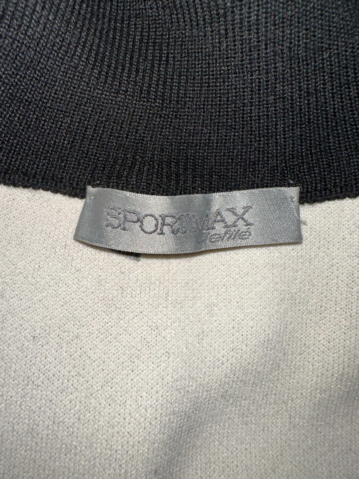 SportMax black and white striped sweater with "RUN" lettering - size 36