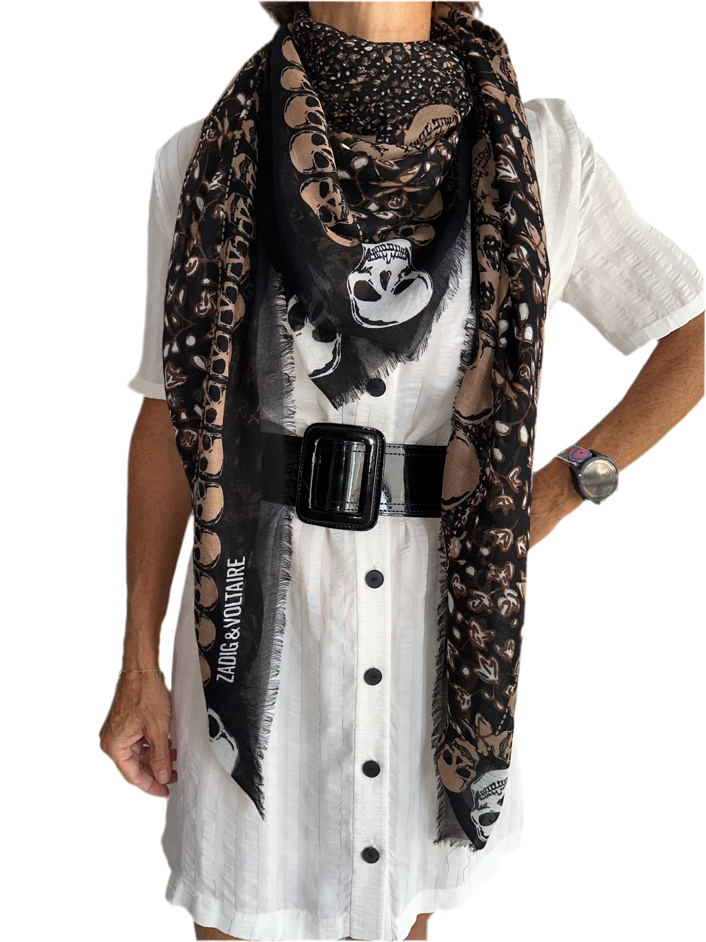 Zadig & Voltaire kerry garden scarf black