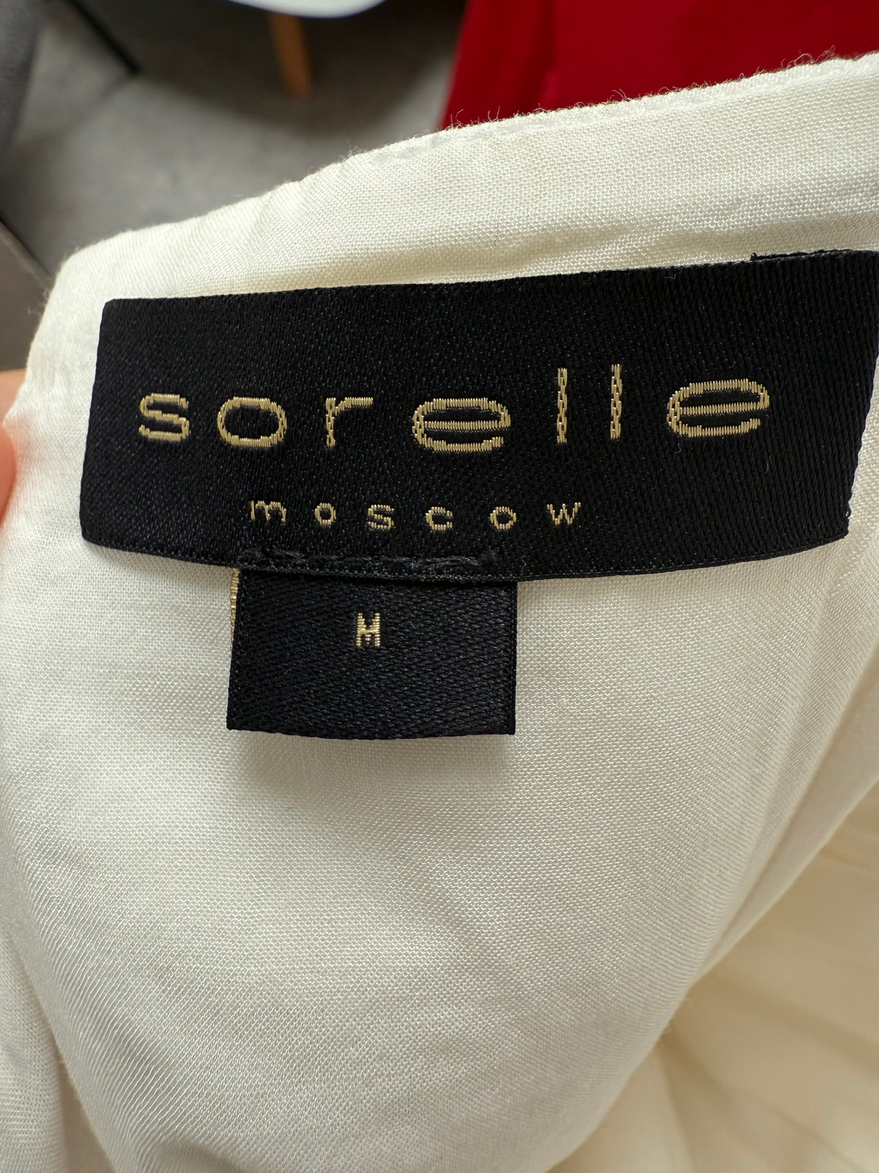 Sorelle off-shoulder corset top with balloon sleeves - size M