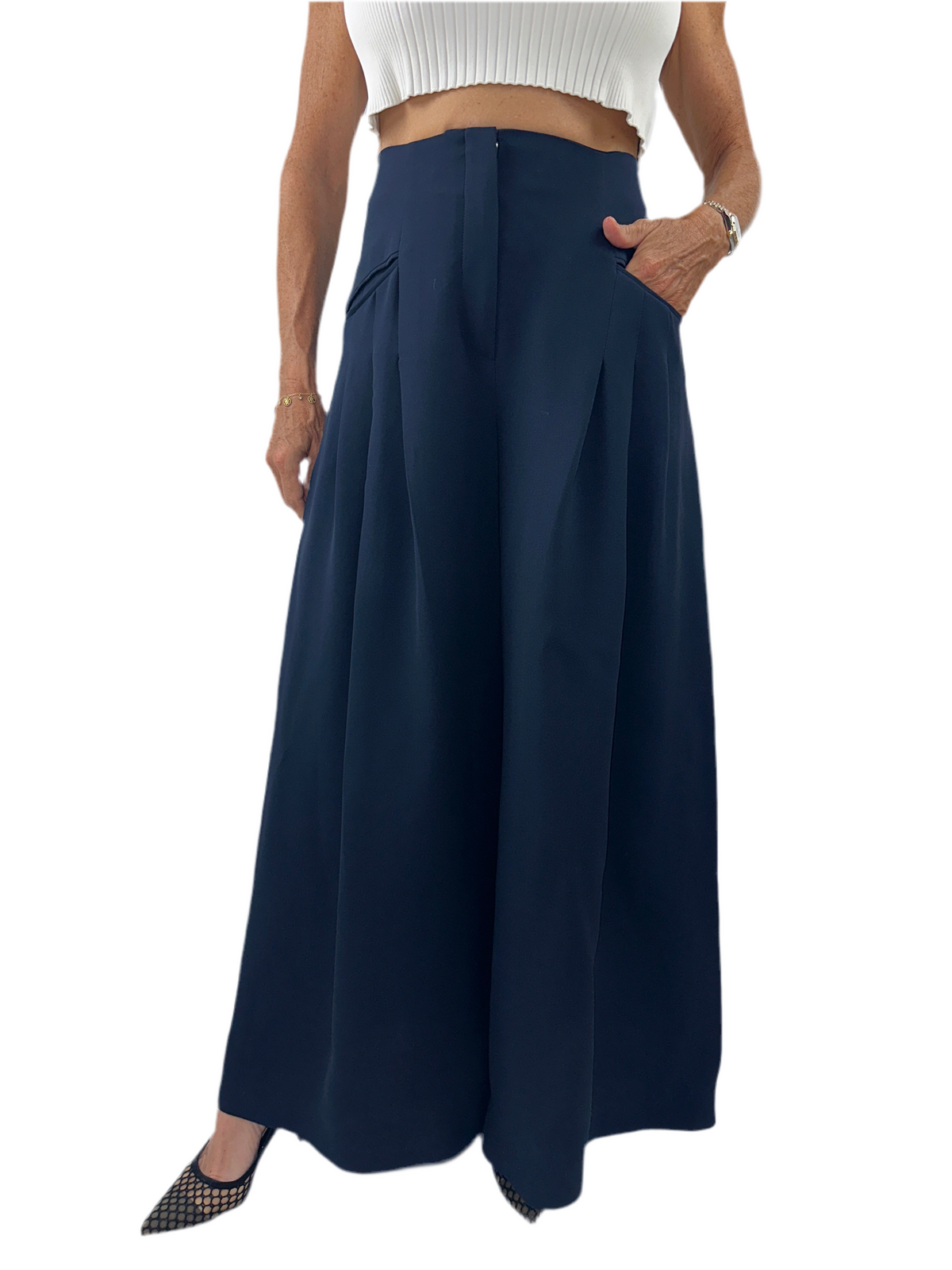 Dior midnight blue wide-leg pants - size 34