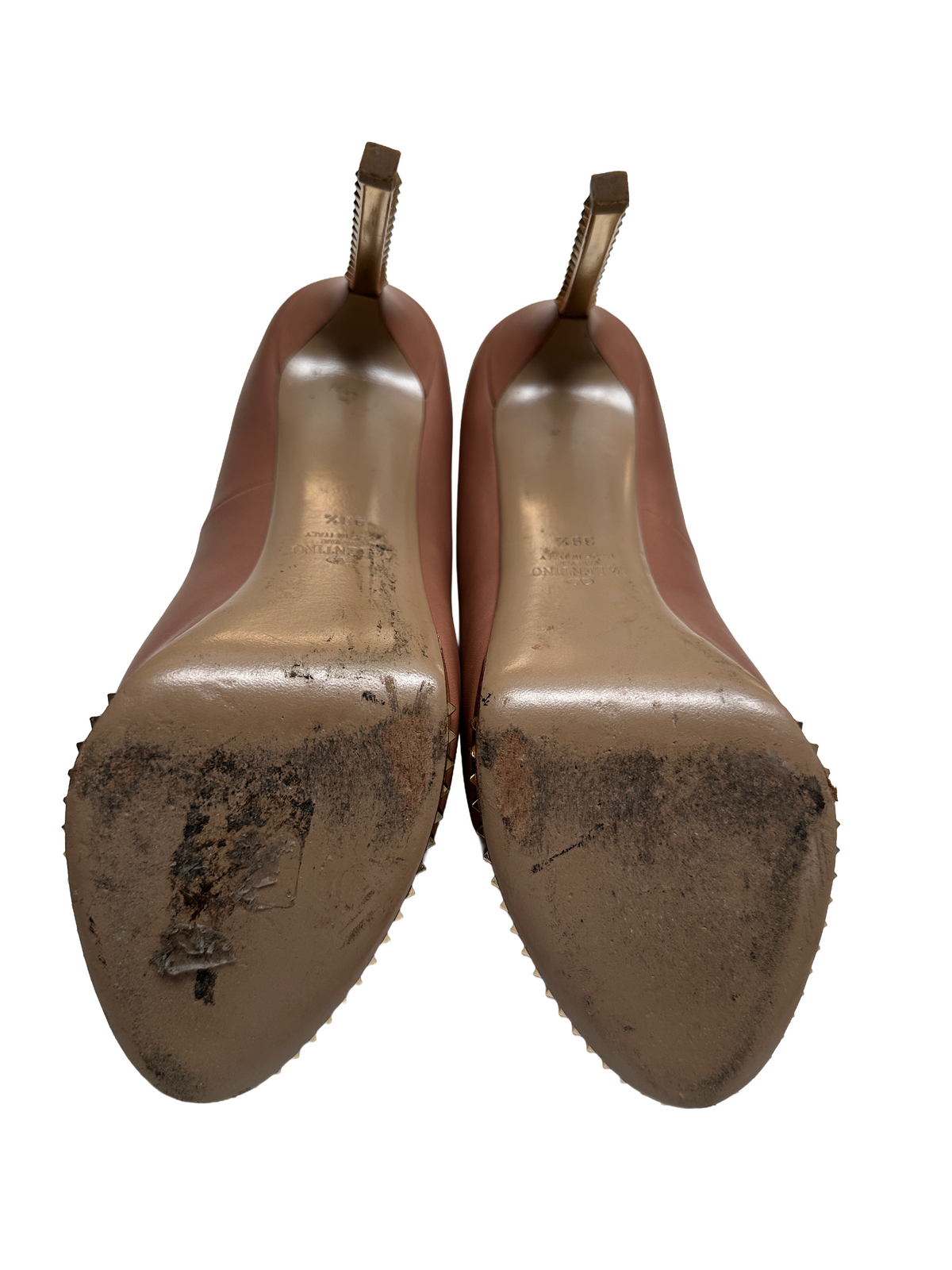 Valentino nude heels with gold spikes - size 39.5