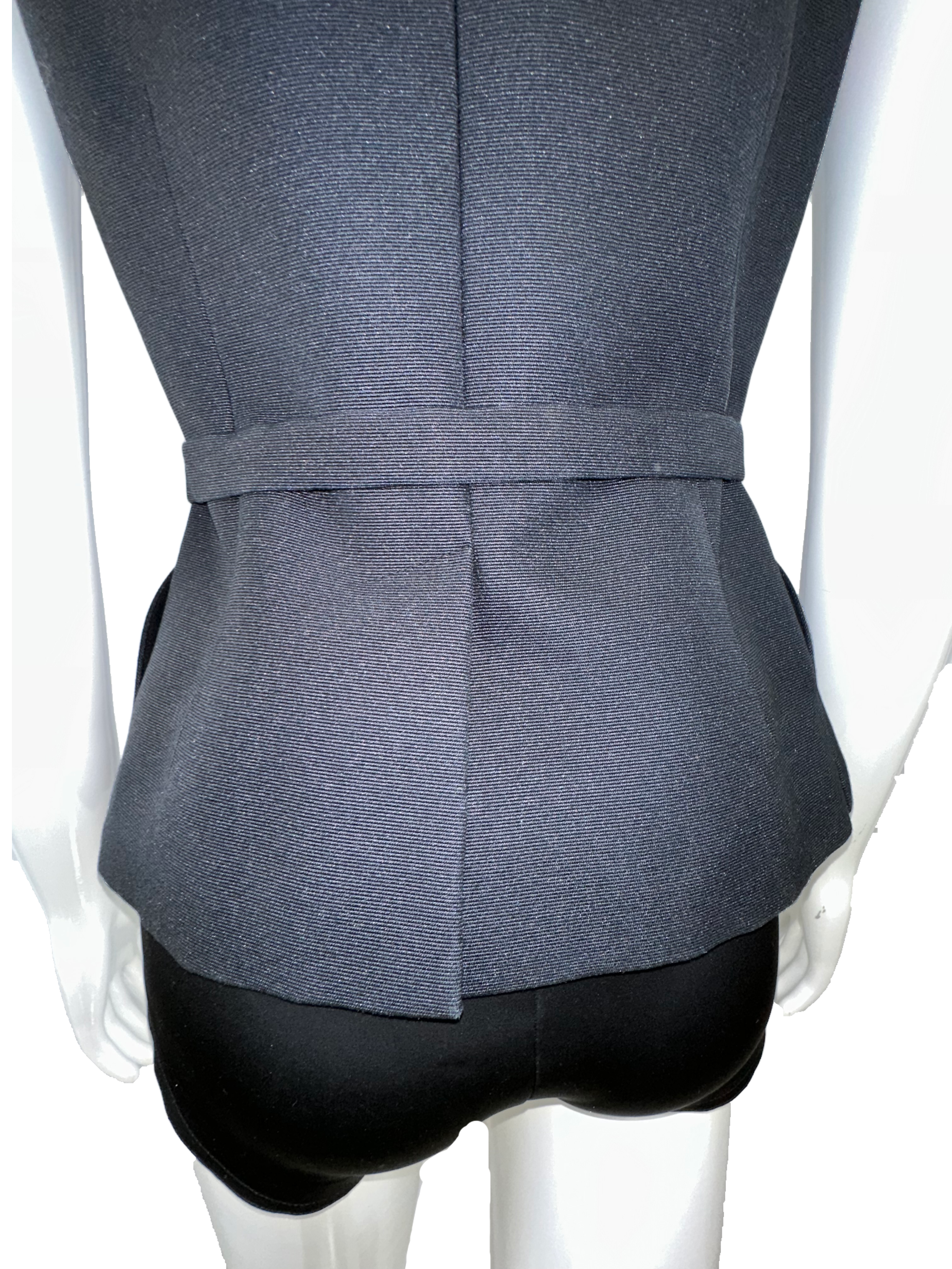 Christian Dior Bar vest jacket without sleeves 100% silk - size 34 FR