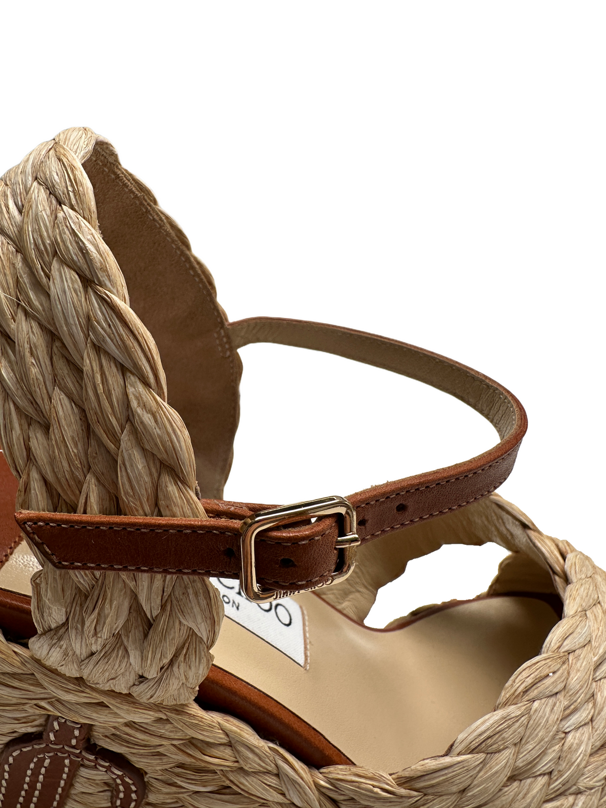 Jimmy Choo Dellena 100 raffia wedges - size 38.5