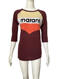 Isabel Marant Etoile Burgundy half sleeve t-shirt - size 36