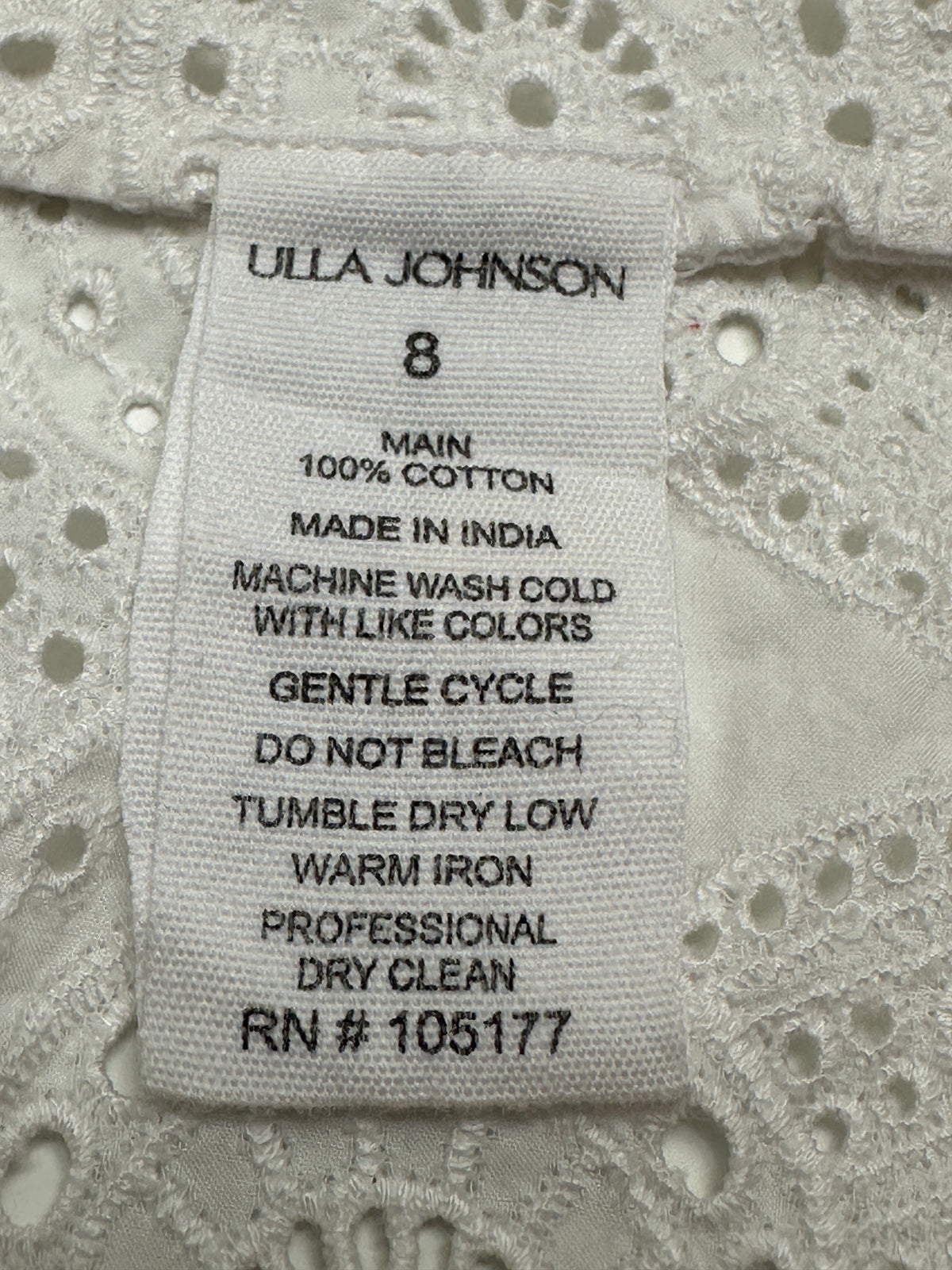 Ulla Johnson white lace blouse - size 40