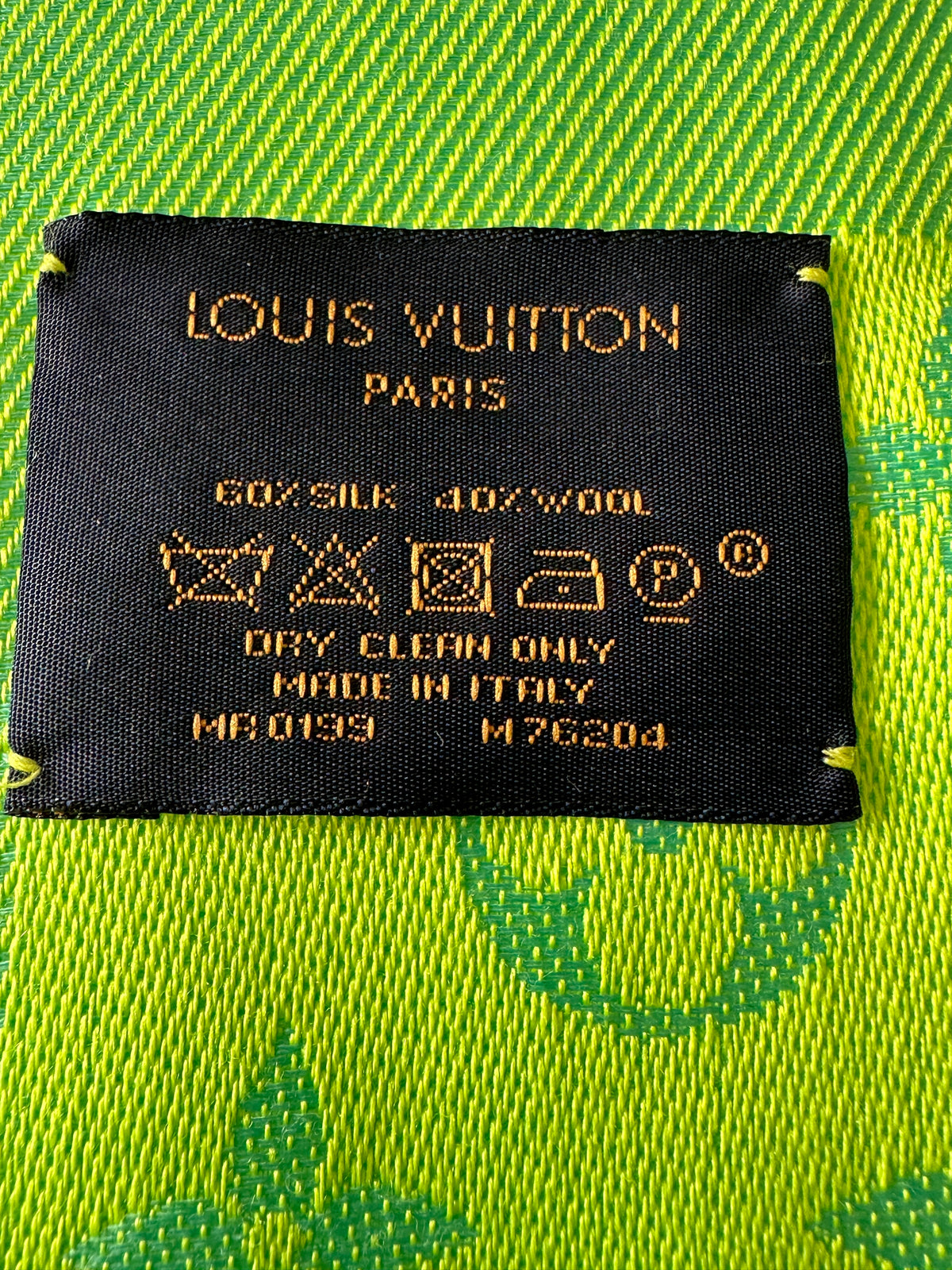 Louis Vuitton scarf green and blue monogram