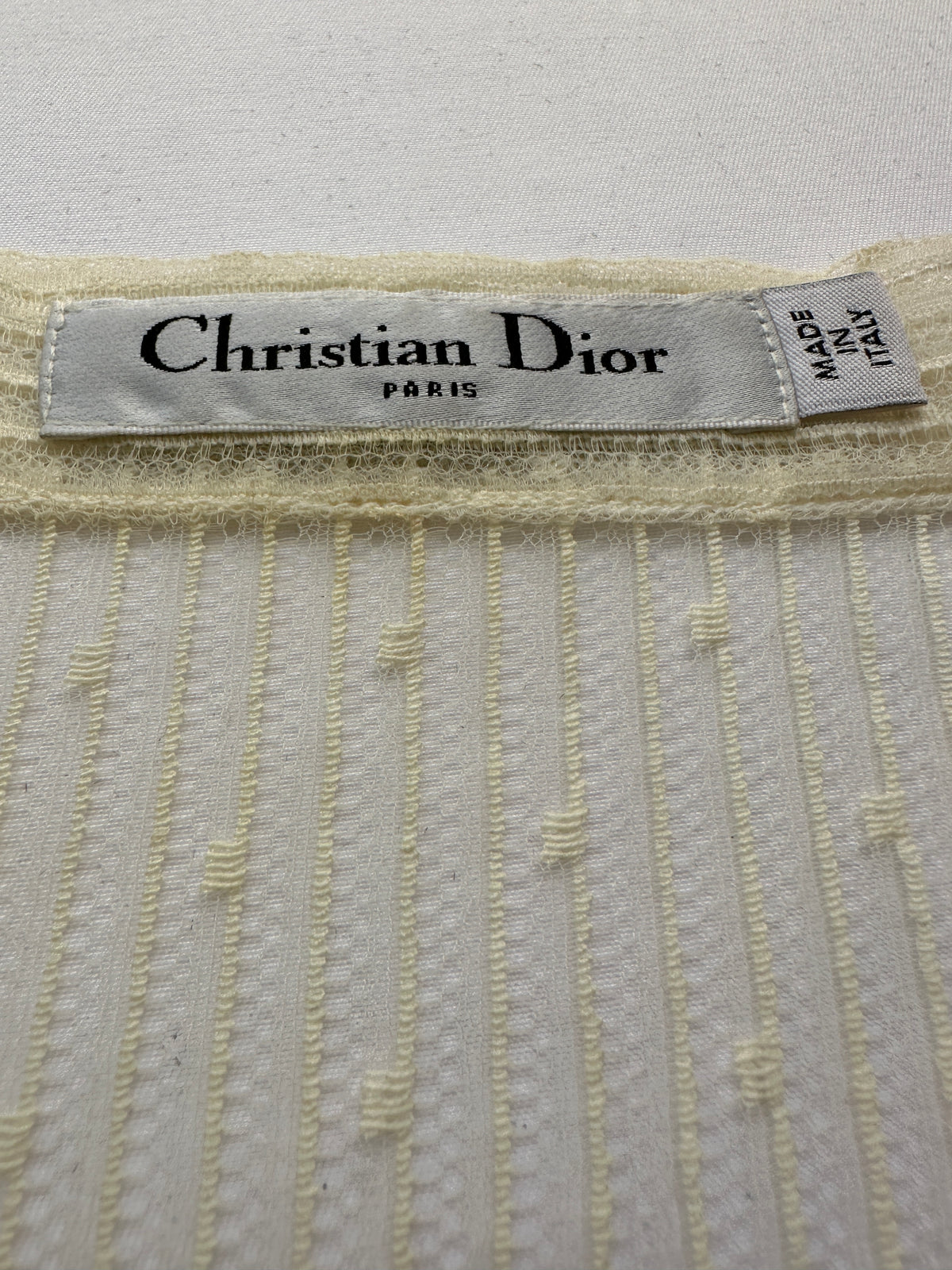 Dior transparent white top with dot detail - size 36