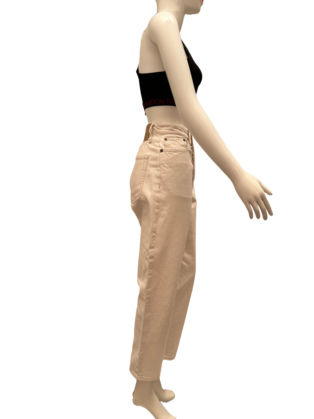 Rag & Bone white Alissa high-rise barrel leg - size 26