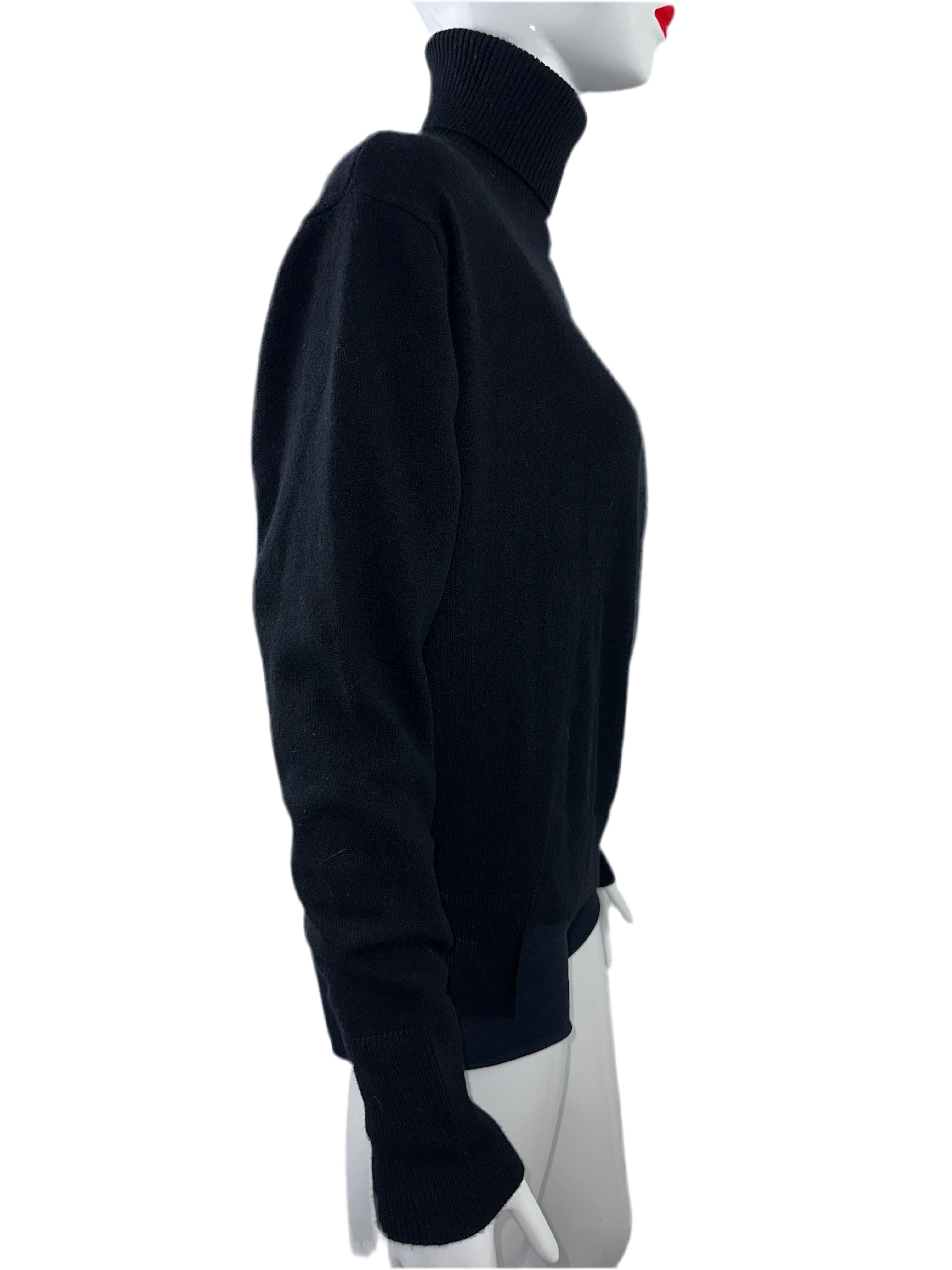 Louis Vuitton asymmetrical black turtleneck sweater - size 34