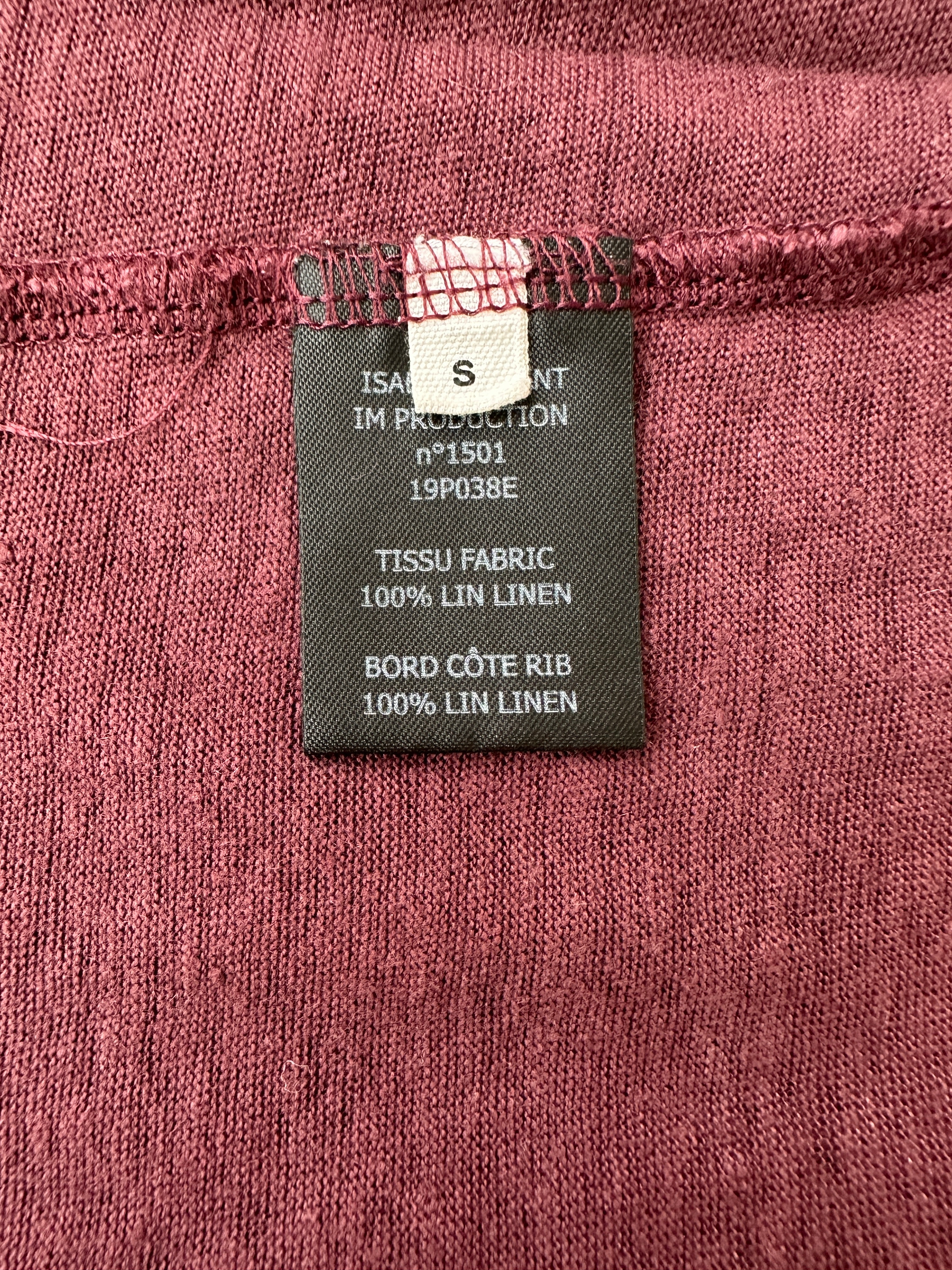 Isabel Marant Etoile Burgundy half sleeve t-shirt - size 36