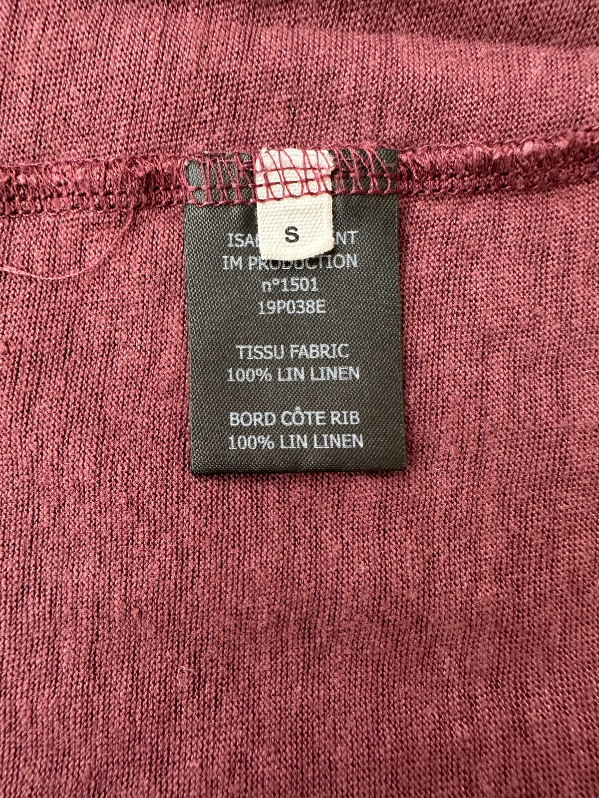 Isabel Marant Etoile Burgundy half sleeve t-shirt - size 36