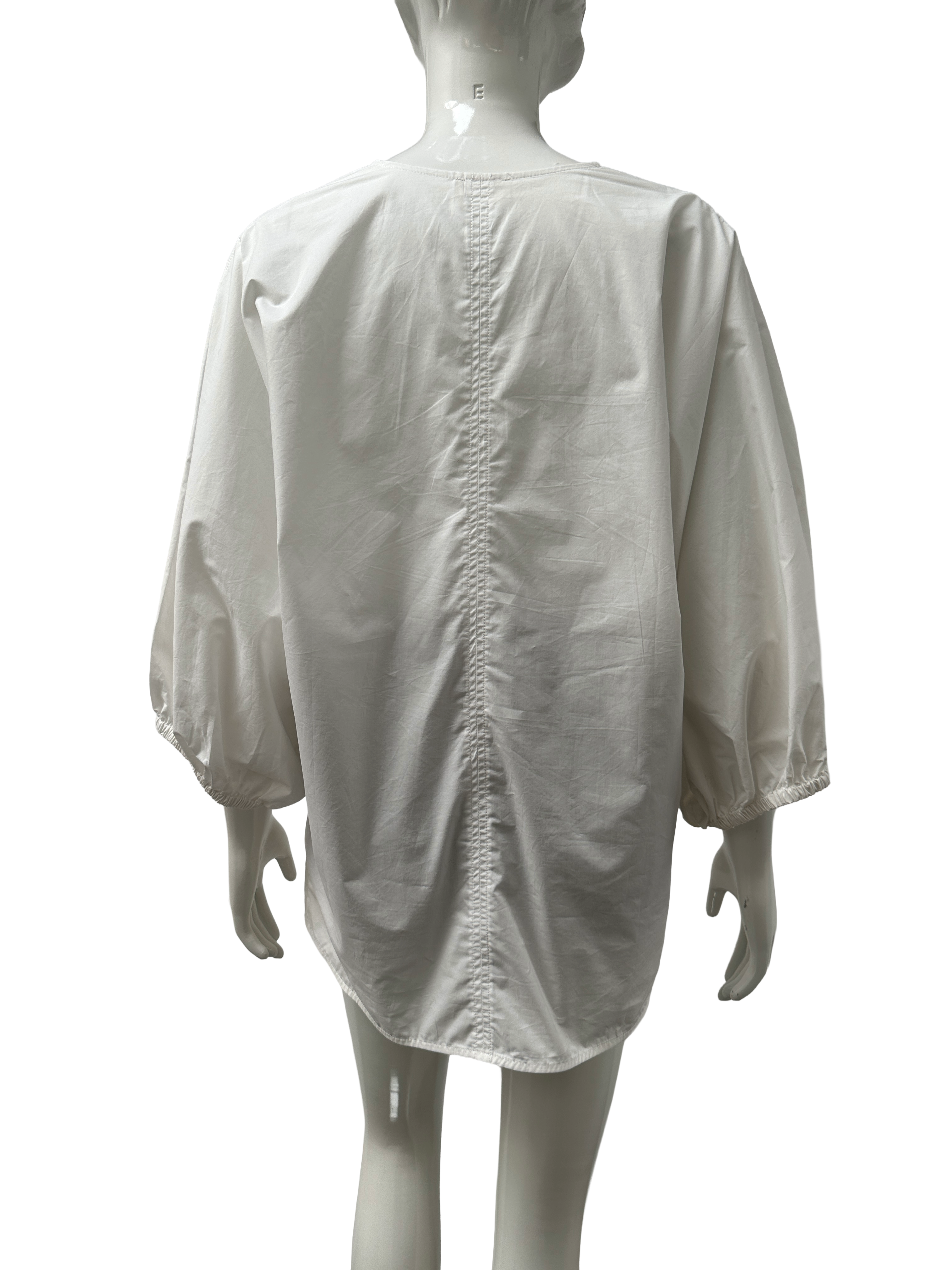 By Malene Birger white organic cotton v-neck blouse - size 38