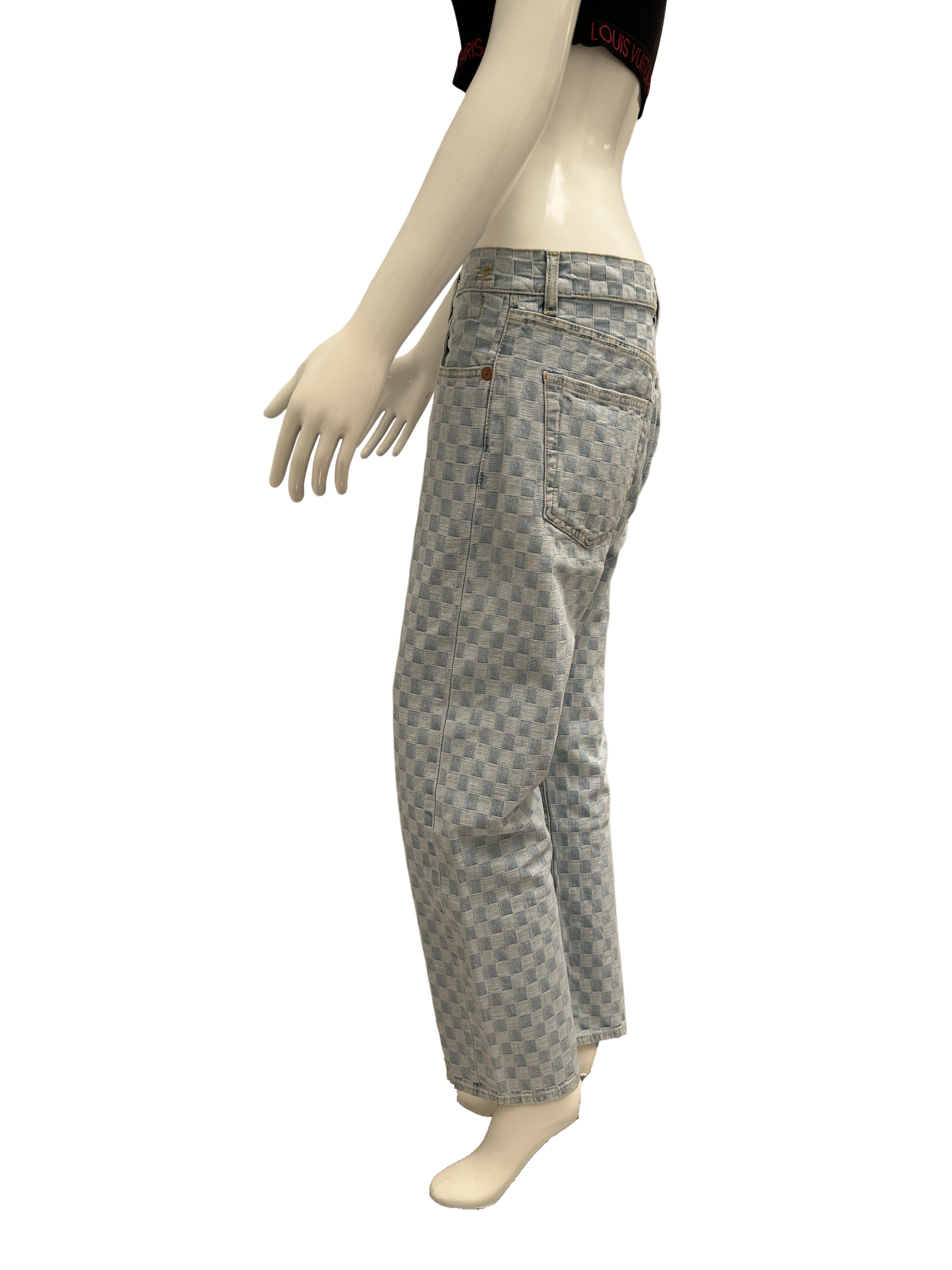 R13 checkered denim pants - size 26