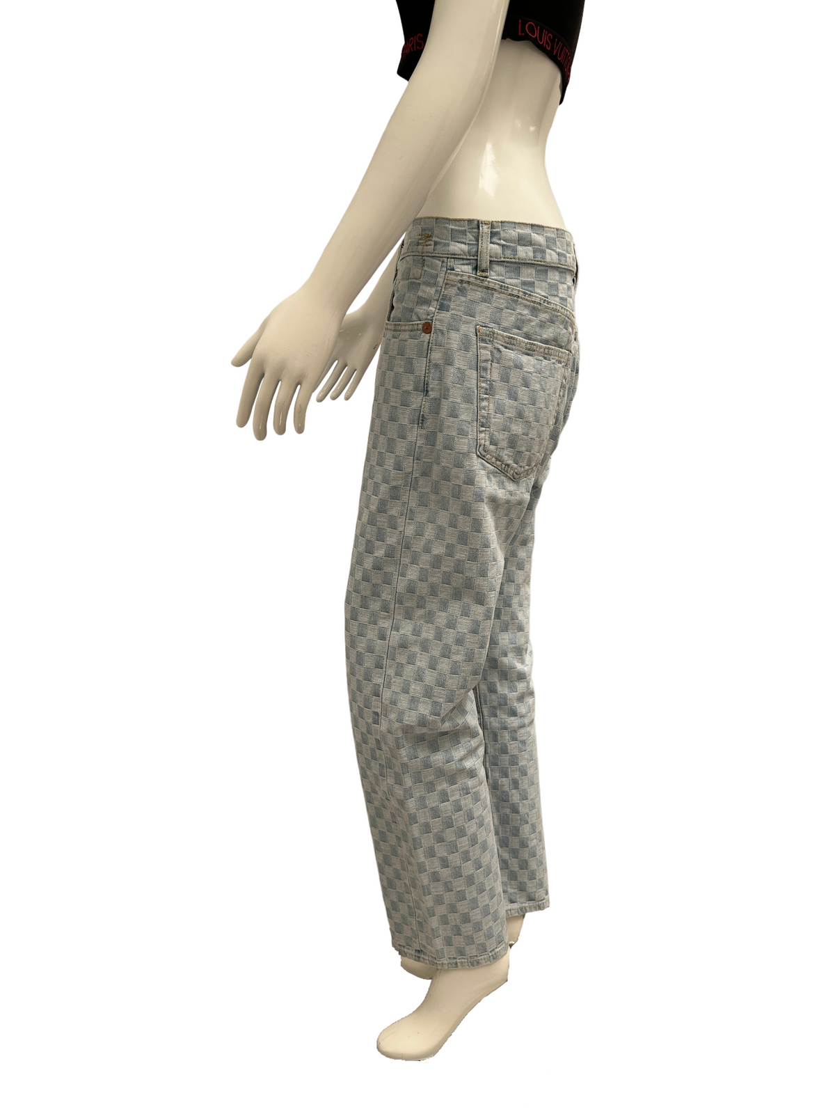 R13 checkered denim pants - size 26