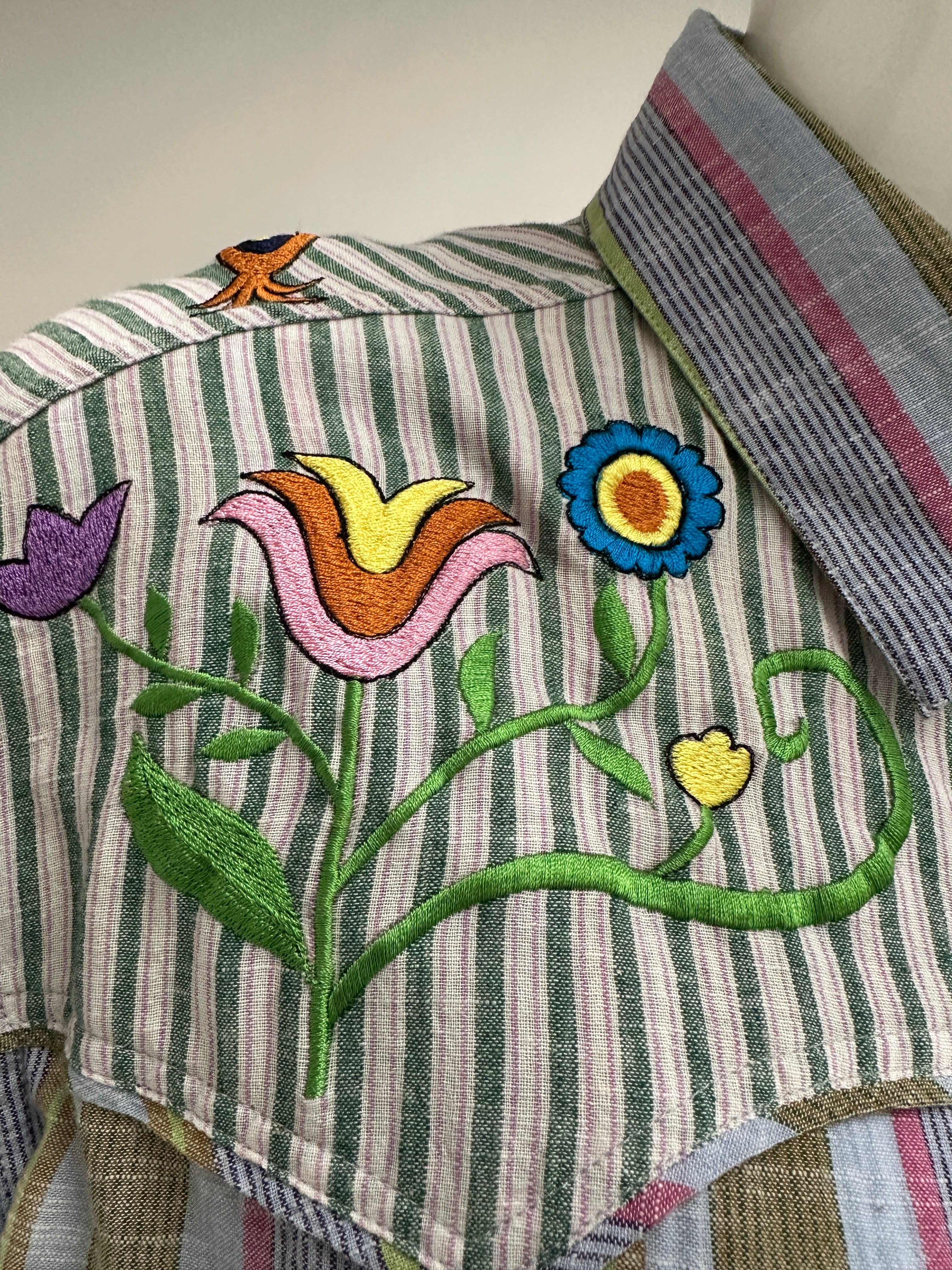 Monoki Striped, colorful cowboy shirt - size 38