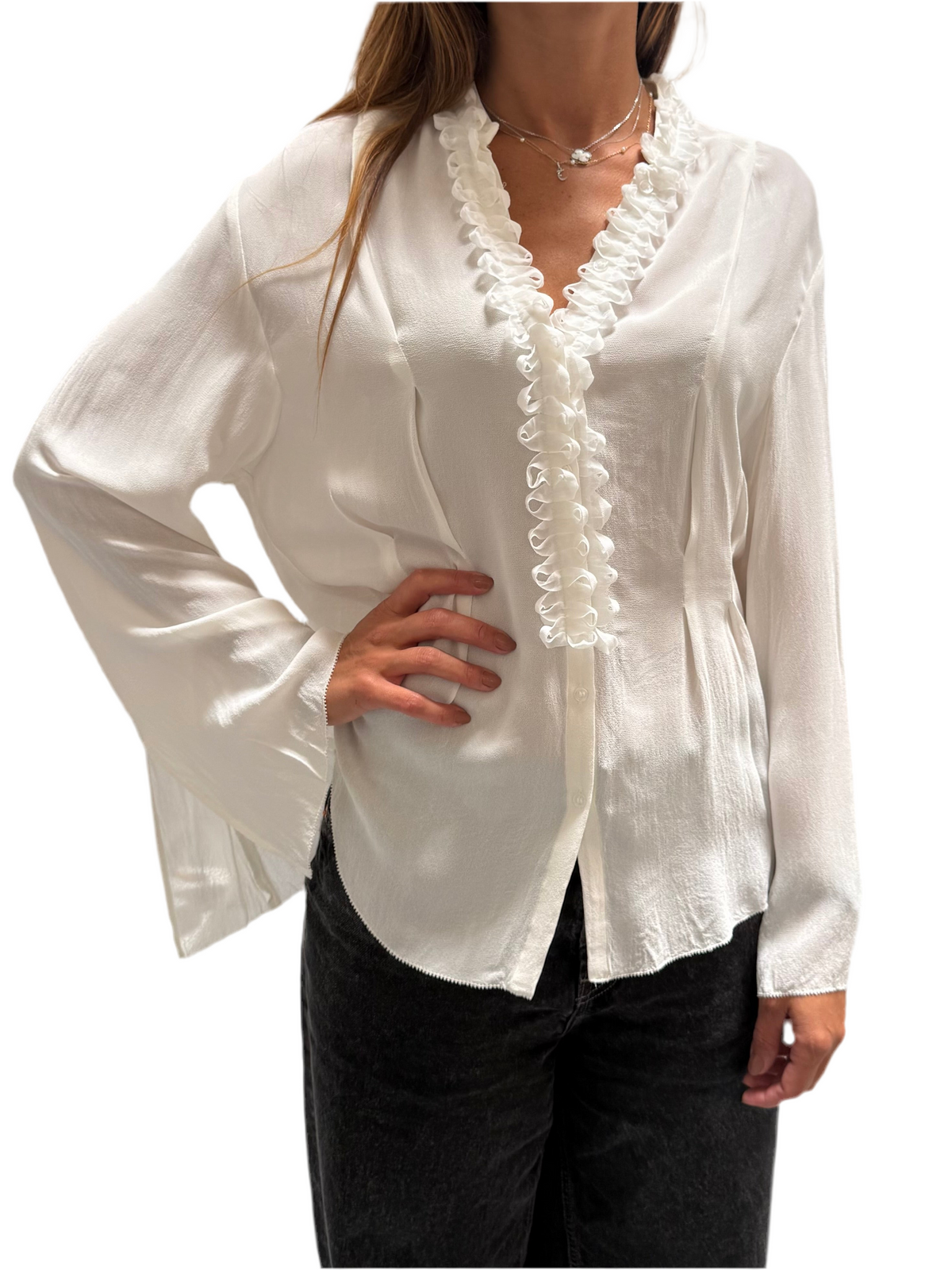 H&M Edition white shirt with ornament - size 36