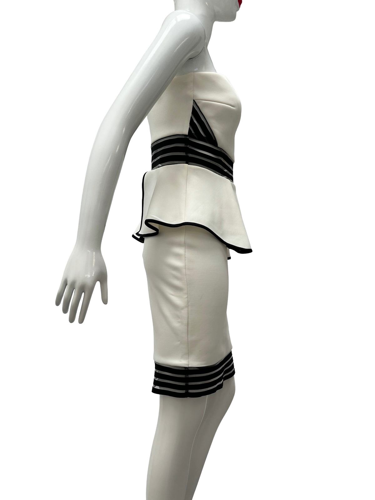Lipsy white and black stuctured dress - size 36
