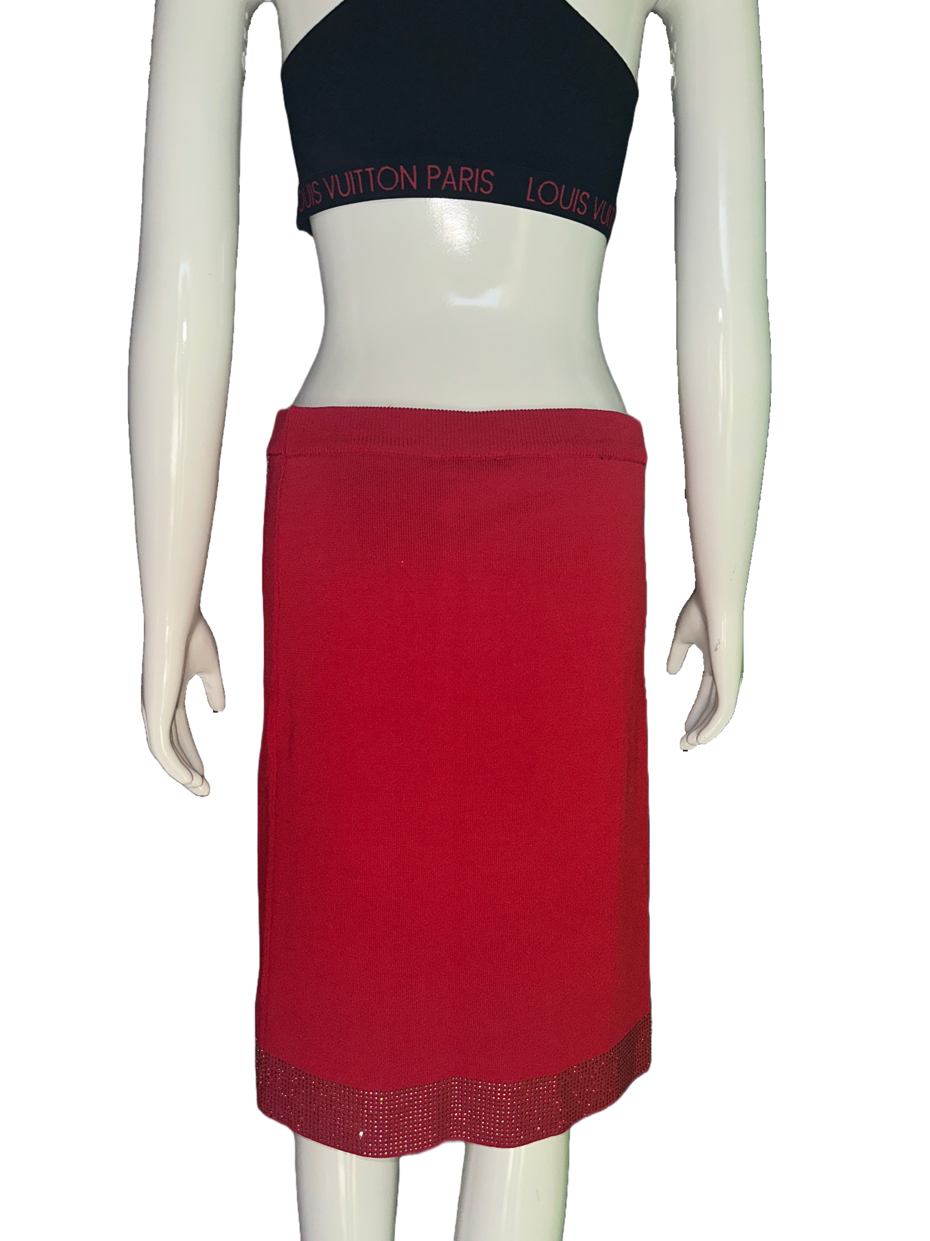 Karl Lagerfeld short red skirt with side slit - size 40