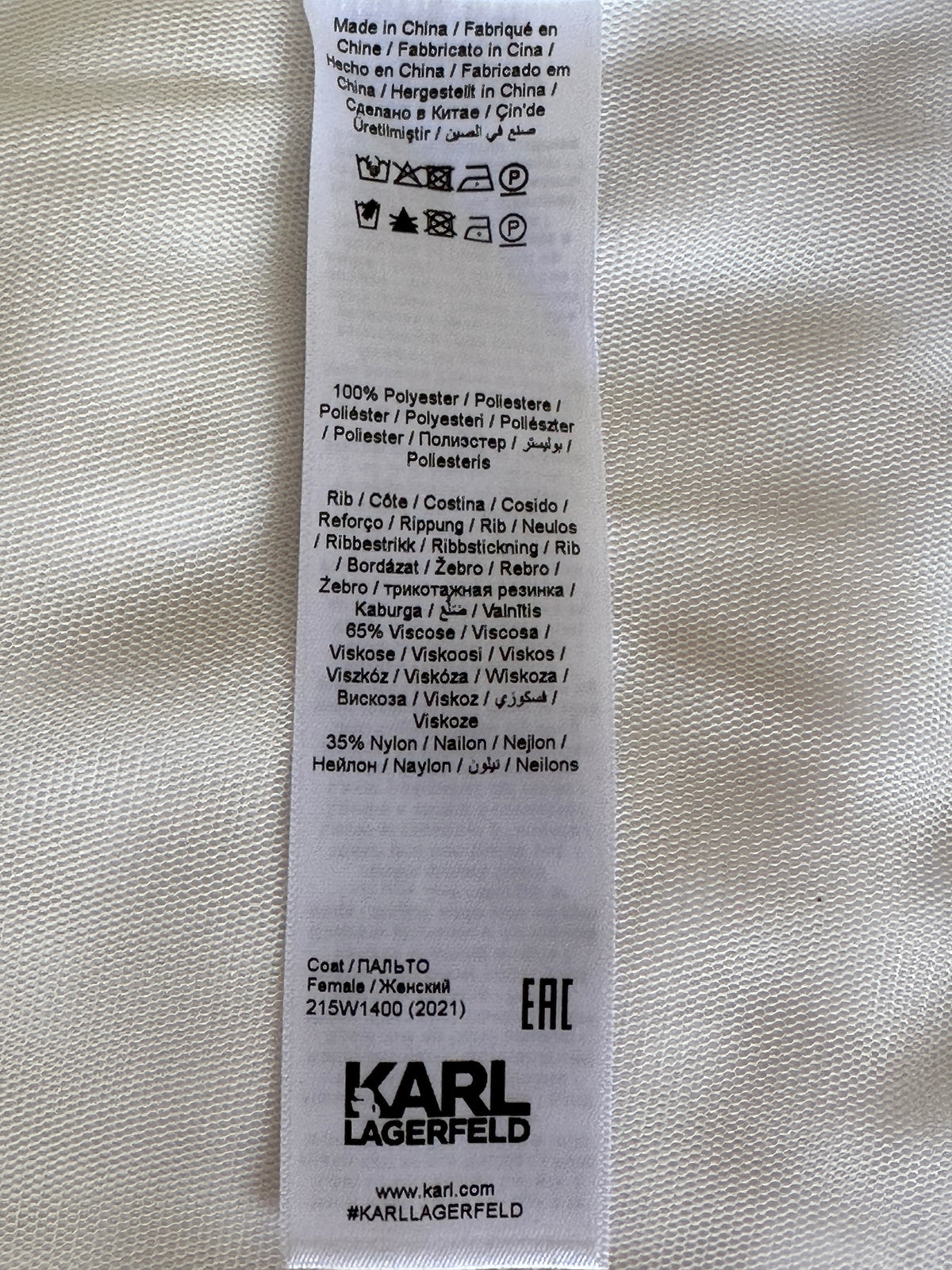 Karl Lagerfeld mesh bomber with logo tape - size 36