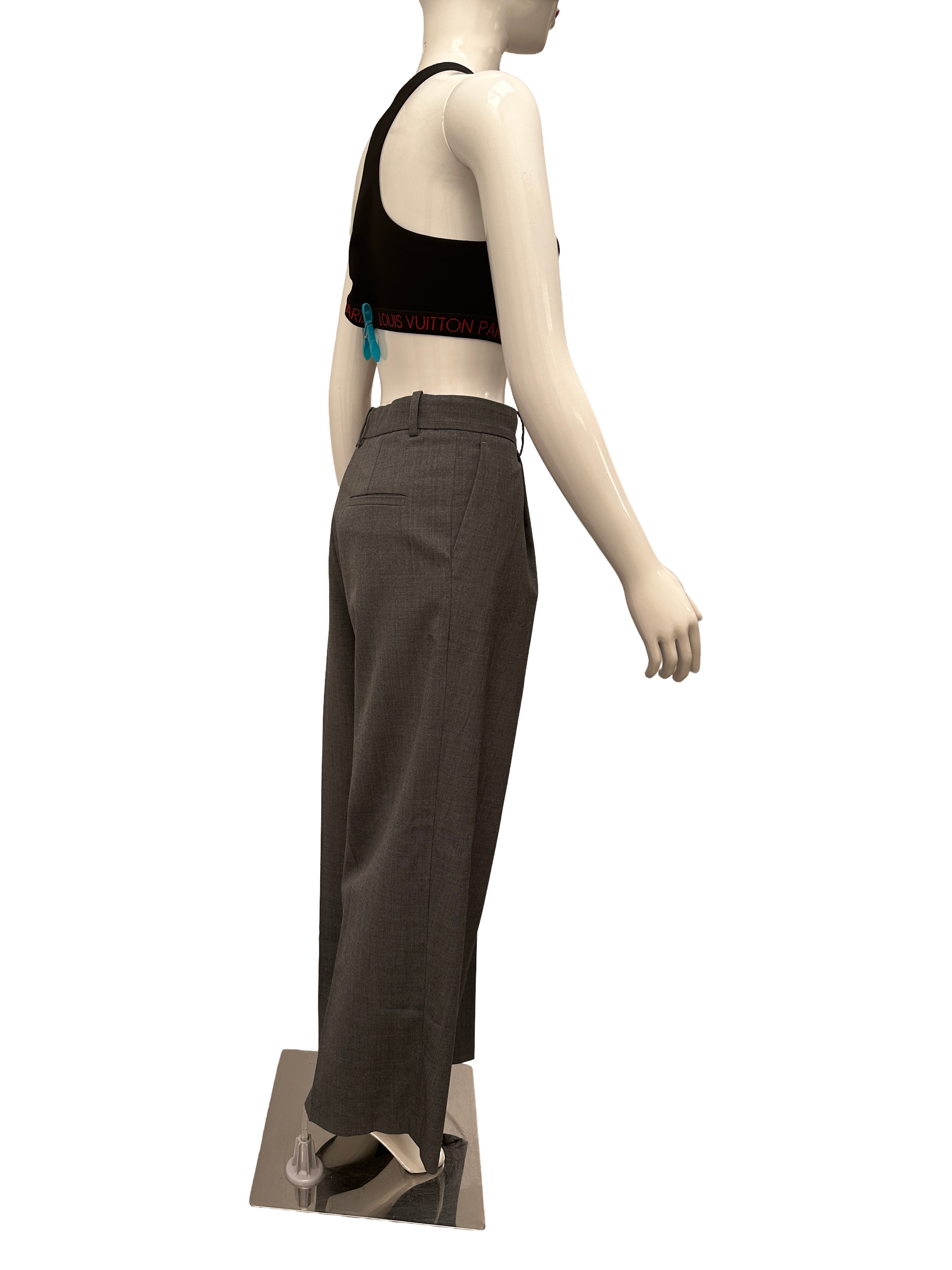 COS grey wool blend tailored trousers - size 38