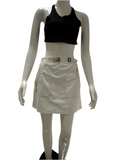 Dior white skirt silver belt - size 34