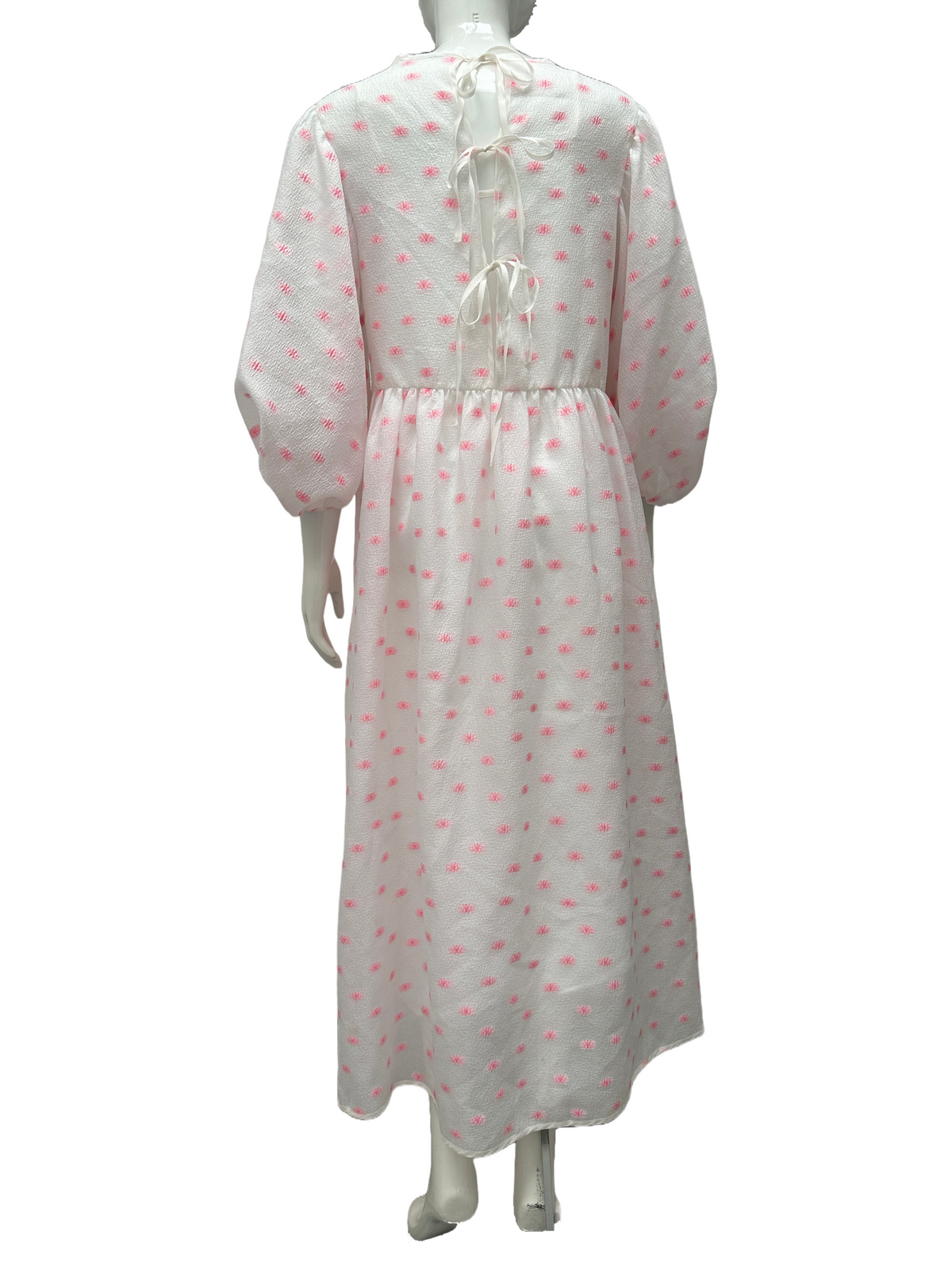 Cecilie Bahnsen Karmen white dress with pink flowers - size 38
